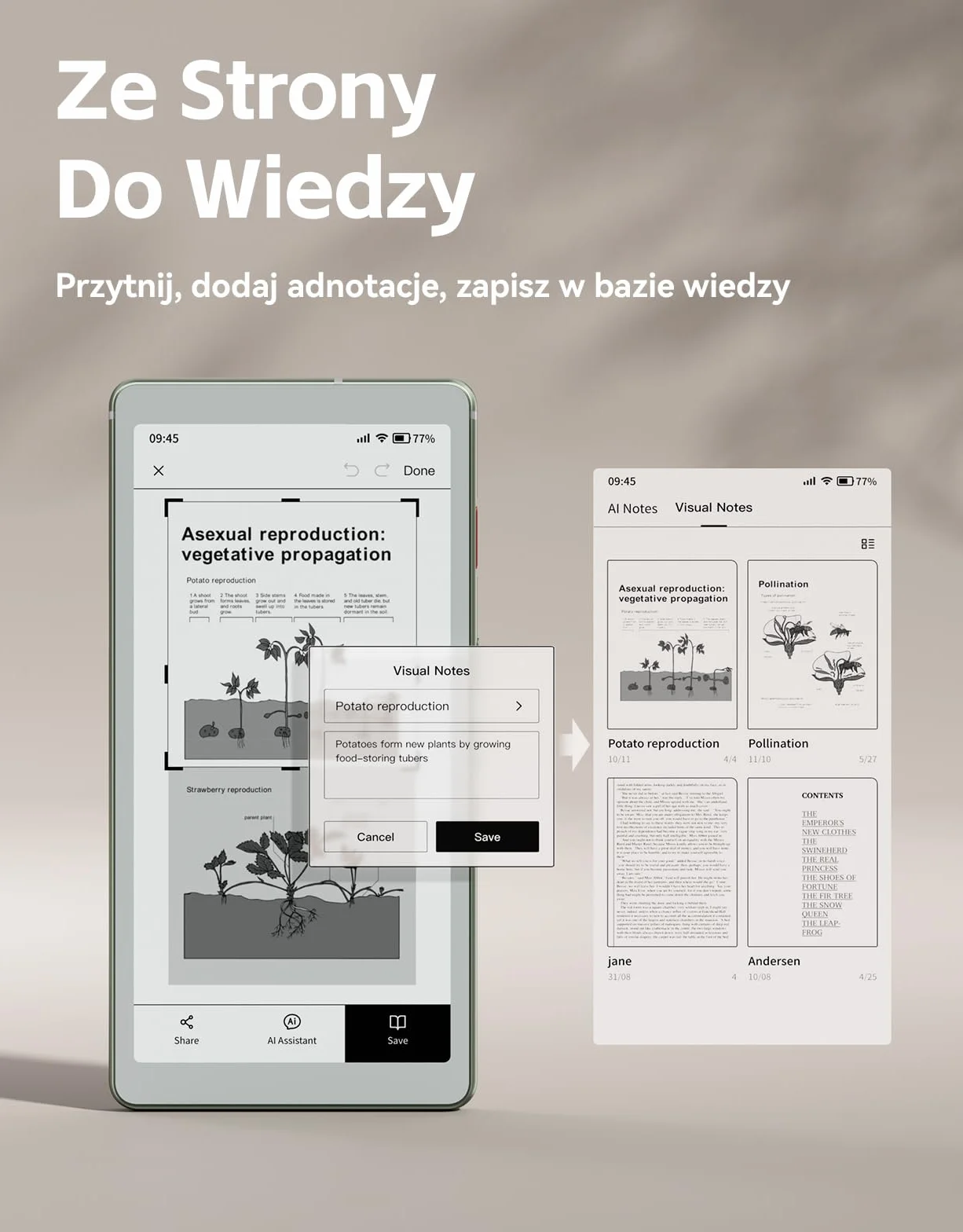 VIWOODS 6,13’’ AiPaper Reader z łącznością 4G, ultracienkie i lekkie urządzenie eReader E Ink, zintegrowana sztuczna inteligencja, 300 PPI, regulowane przednie podświetlenie, 128 GB pamięci