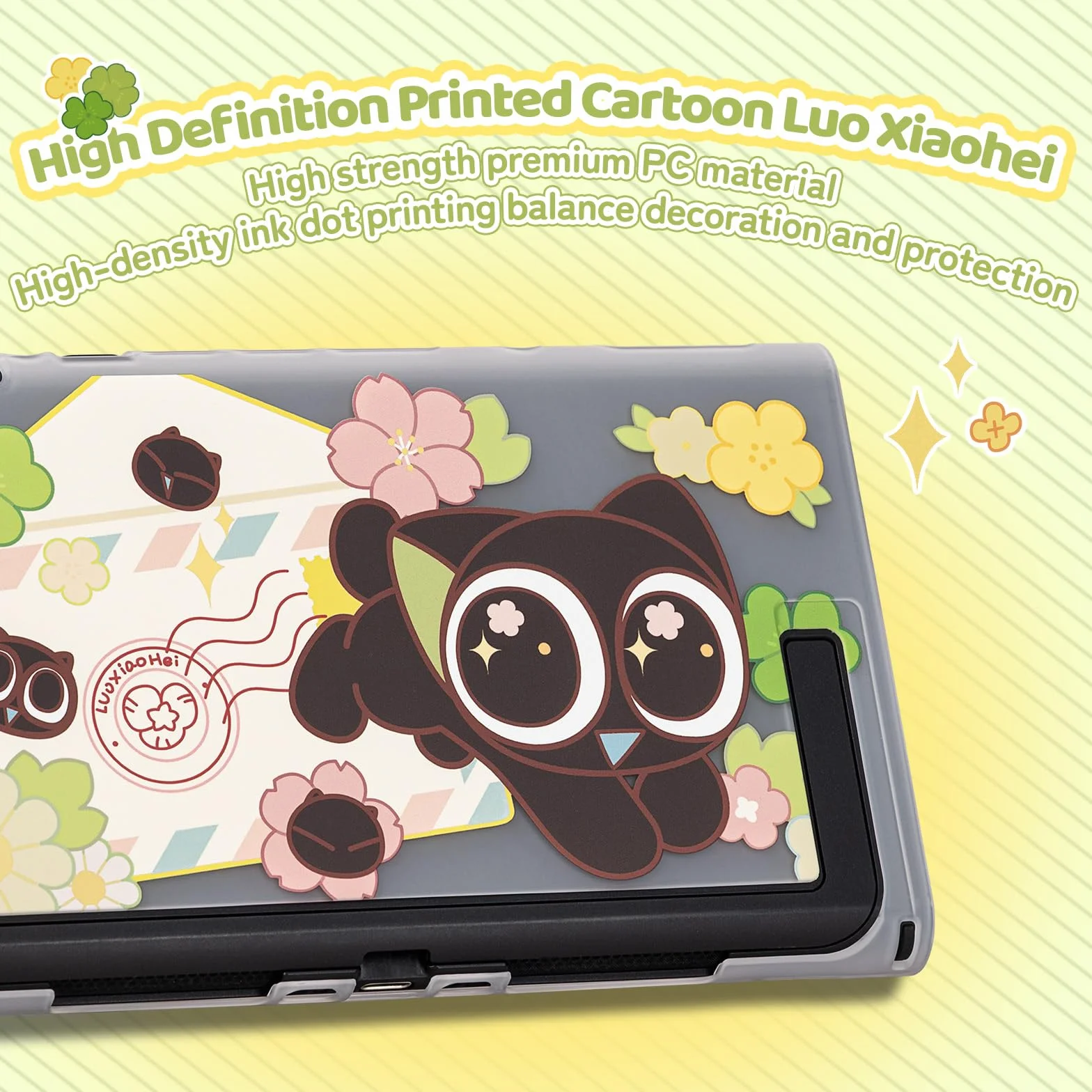 GeekShare Twarde etui ochronne kompatybilne z Switch 2, Kawaii Cartoon Switch 2, kompatybilne z dokowaniem, odporne na zarysowania i uderzenia designerskie etui - Spring Messschaft (seria współpracy