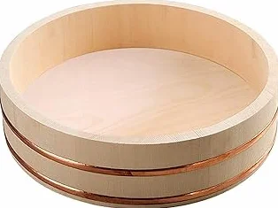 Hangiri Japanese Biała drewniana miska do sushi 60 cm