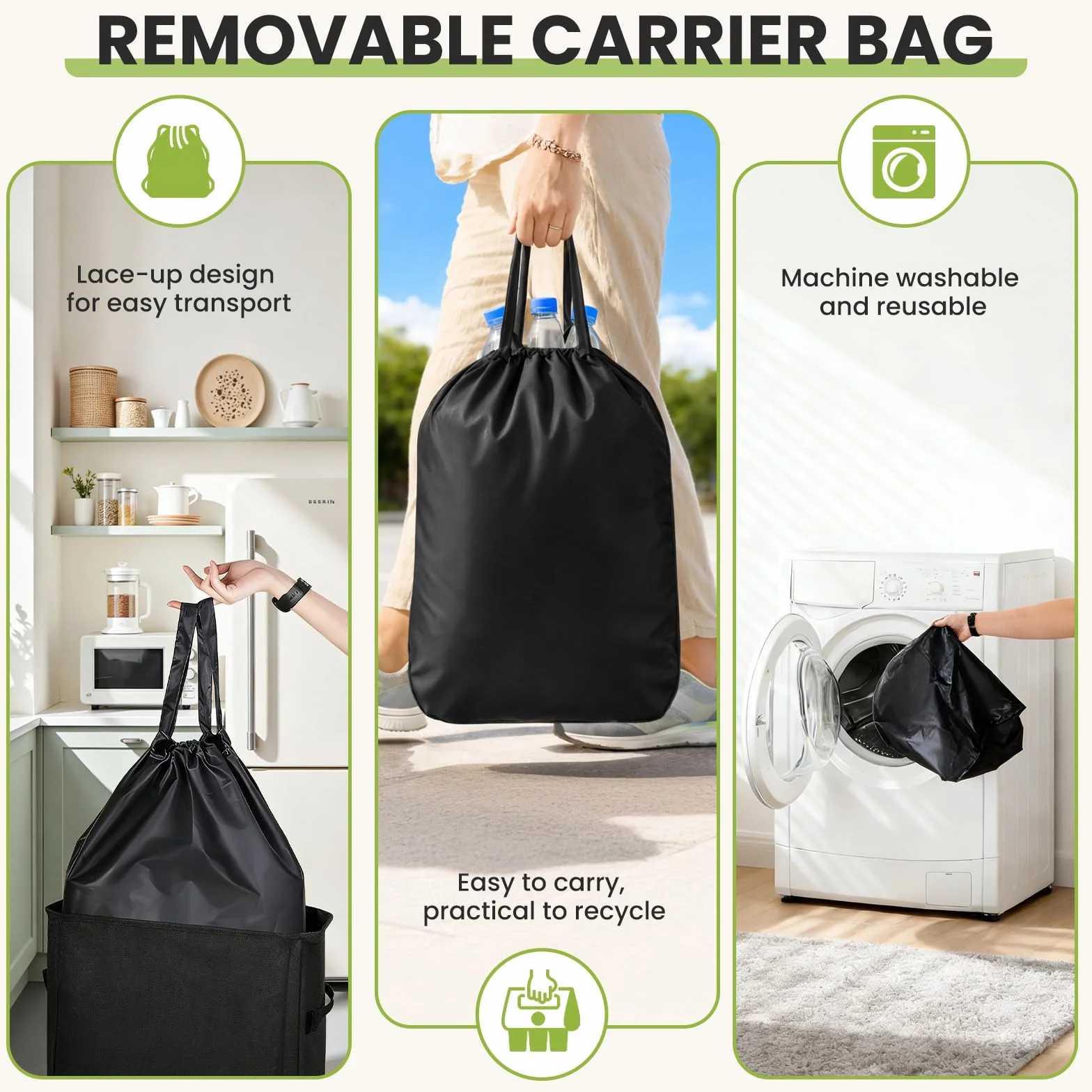 Duży pojemnik na butelki depozytowe 110L z pokrywką