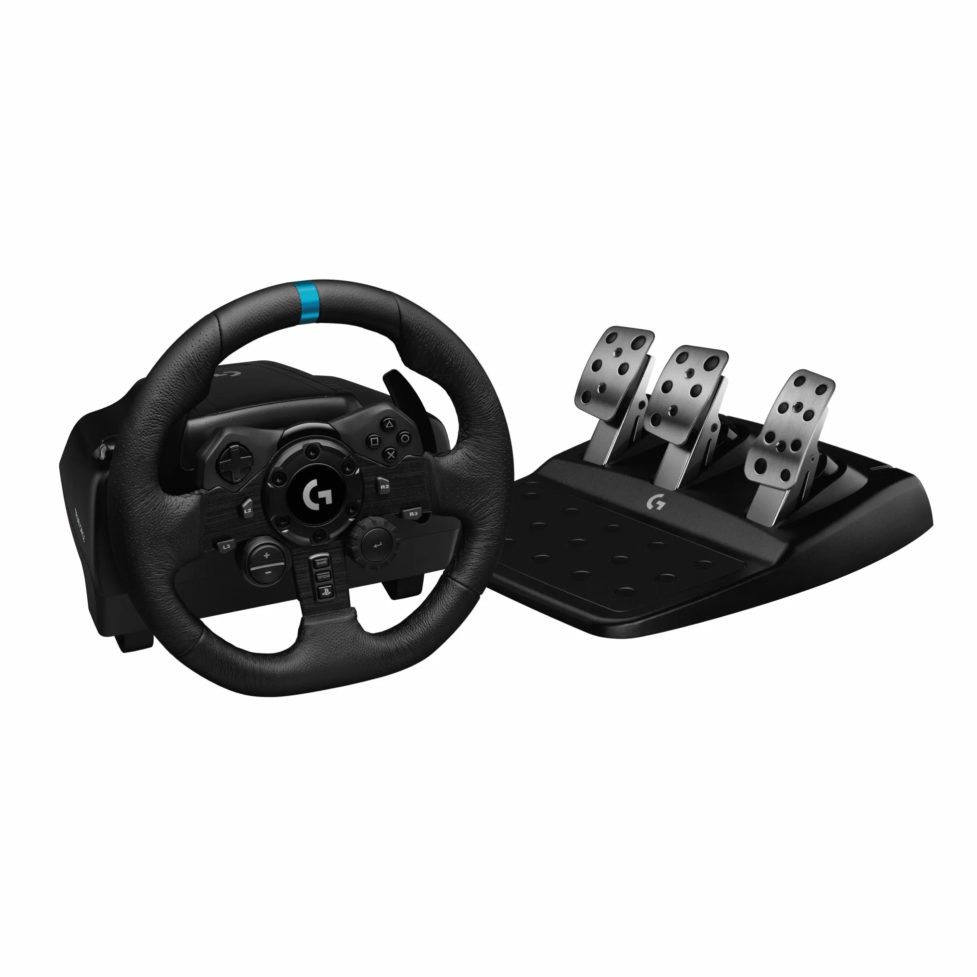 Logitech G G923 Kierownica wyścigowa i pedały, siłowe sprzężenie zwrotne TRUEFORCE 1000 Hz, PS5, PS4, PC, Mac - Czarny