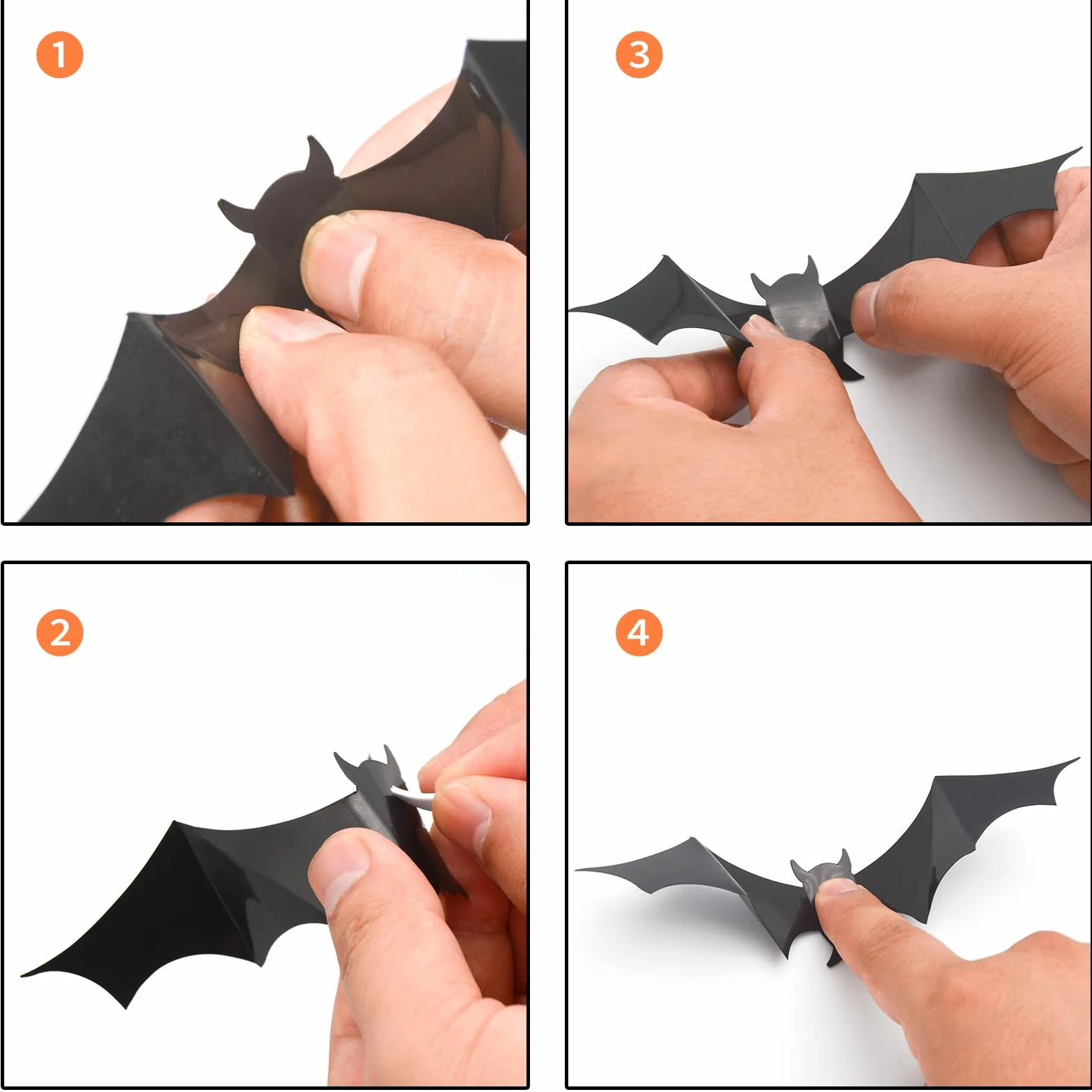 Nietoperz 3D na Halloween, 16 sztuk, wodoszczelne PCW do zewnątrz, dekoracja do ogrodu, na imprezę, "zrób to sam", naklejka ścienna