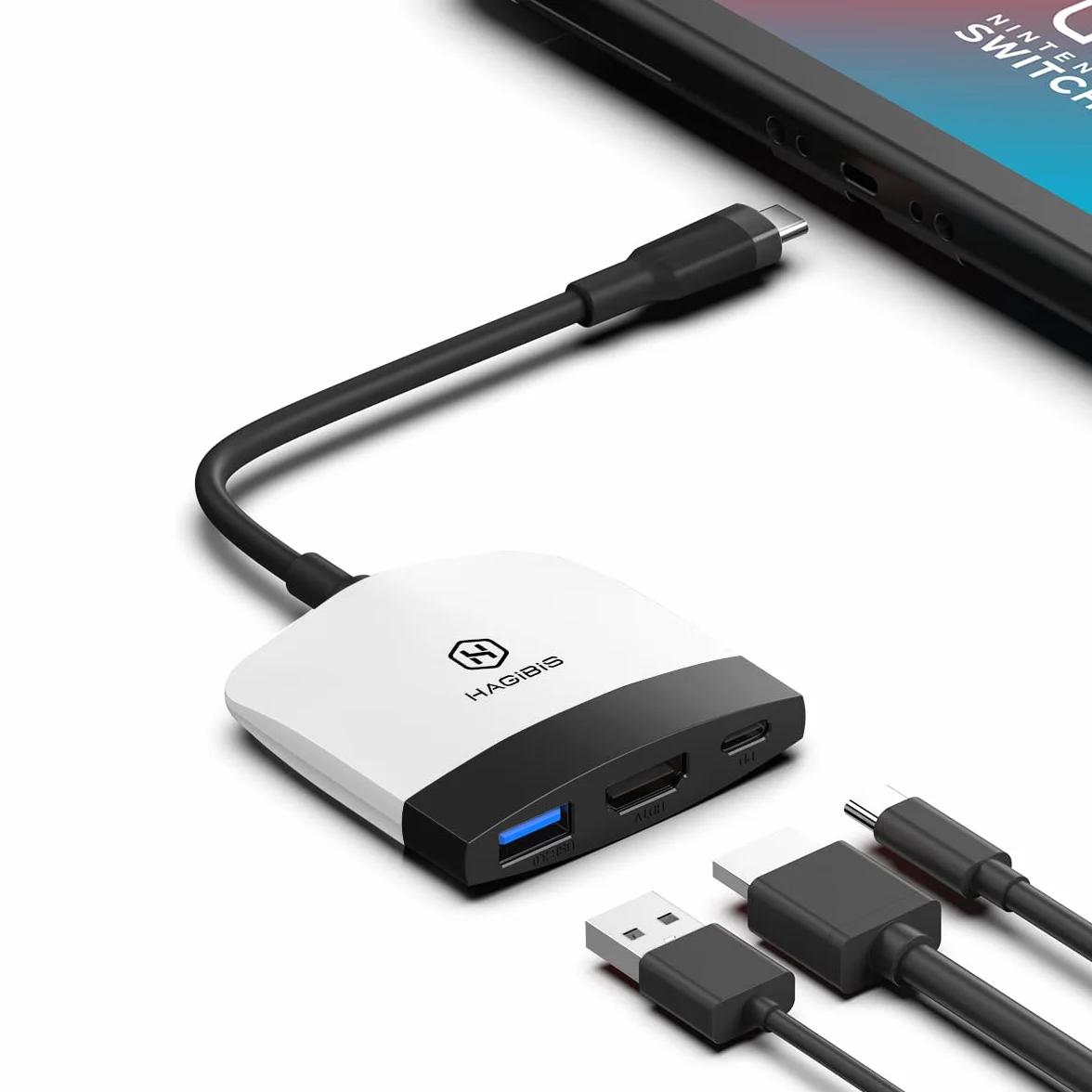Hagibis Switch Dock dla Nintendo Switch OLED, port HDMI i USB 3.0, podstawa dokująca USB-C do HDMI