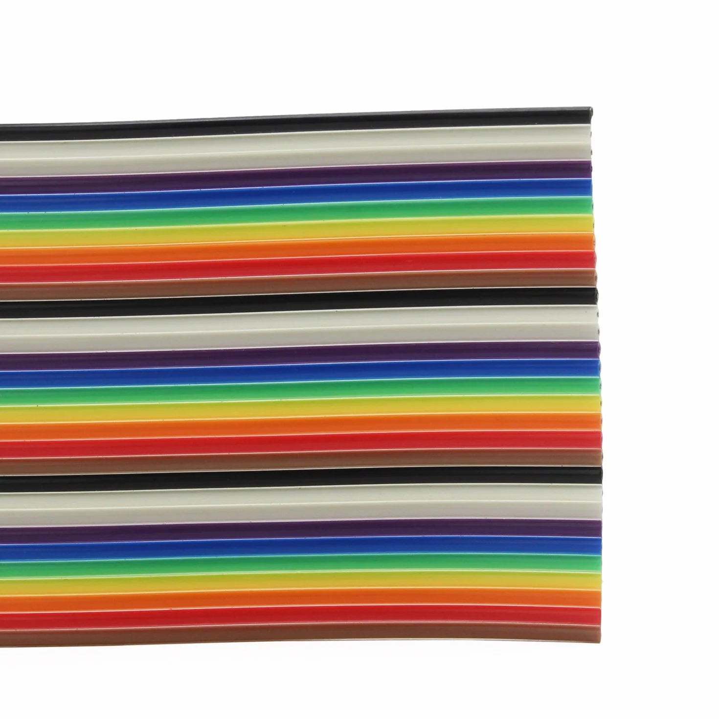 Aussel Kabel wstążkowy 30-centymetrowy 1,27 mm tęczowy kolor płaski kabel do złączy 2,54 mm (30 przewodów/3 M)