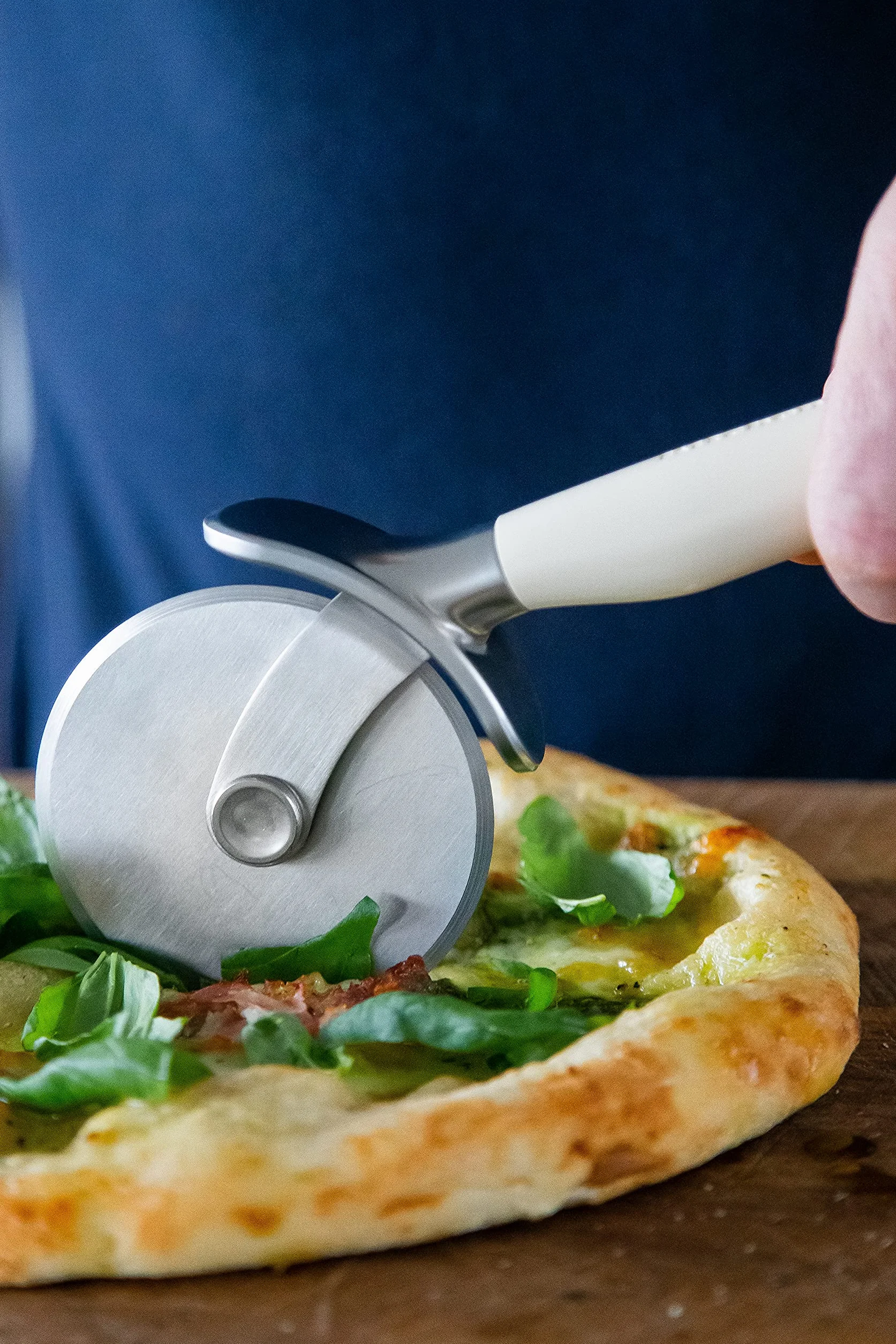 KitchenAid Nóż do Pizzy, Radełko, Stal Nierdzewna - Kolor Almond Cream