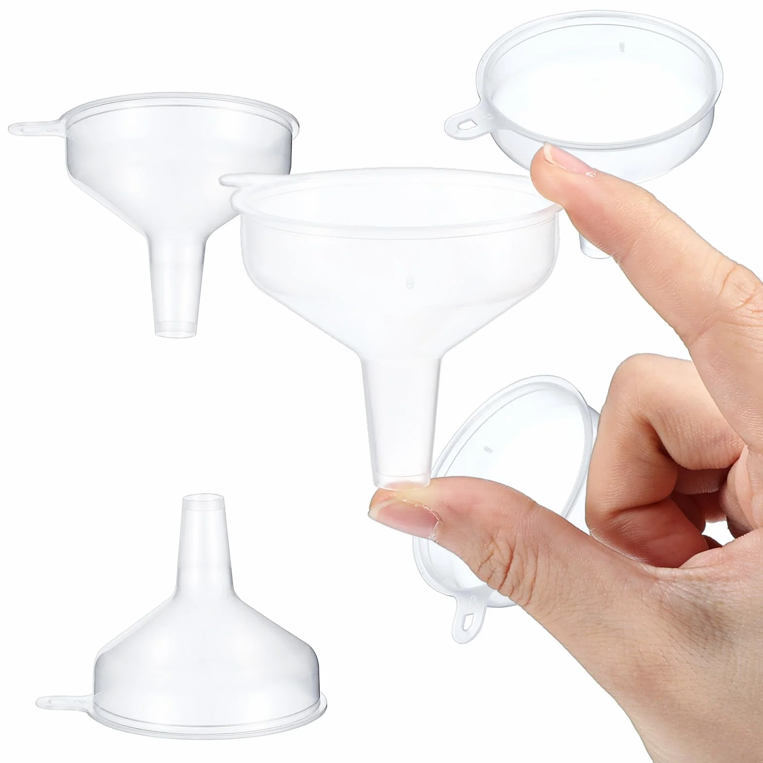 Plastikowe mini lejki 5 sztuk do kuchni olejów balsamu szamponu piasku