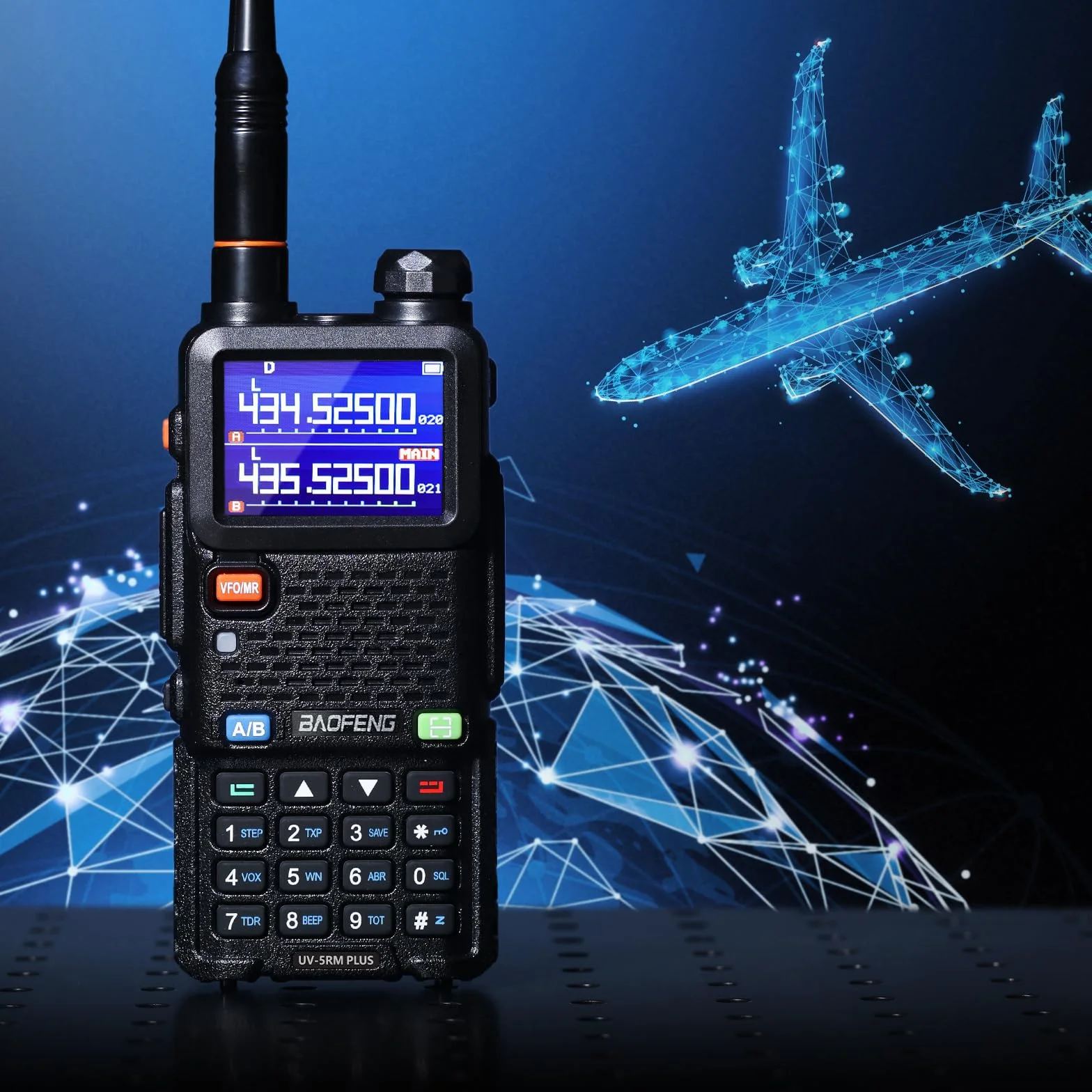 BAOFENG Dwuzakresowe radio dwukierunkowe UV-5RM Plus 10 W, odbiornik radiowy FM, długi zasięg, czarny, 2 szt