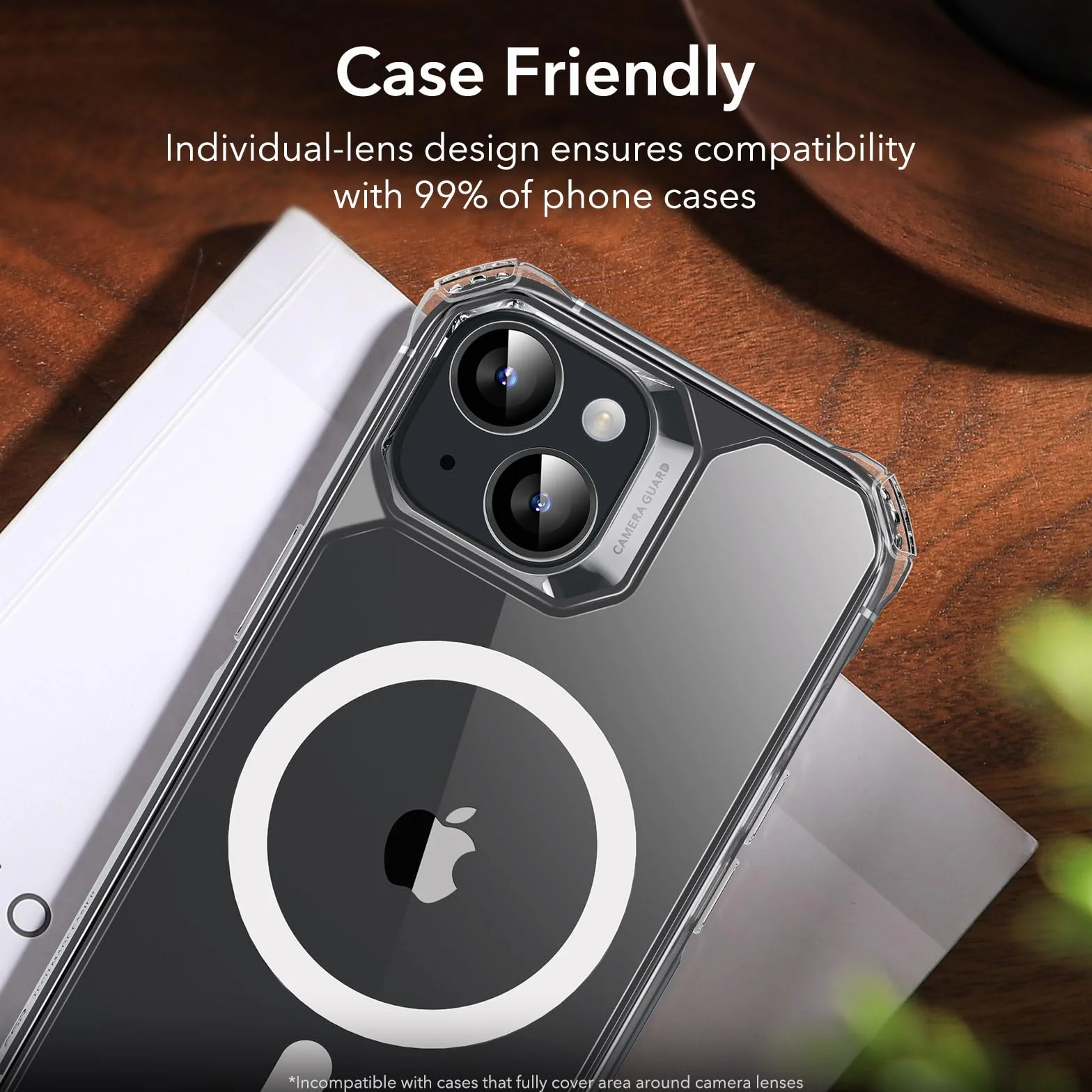 ESR Ochrona aparatu iPhone 15/15 Plus i iPhone 14/14 Plus, Armorite pojedyncze folie ochronne na soczewki, odporne na zarysowania, ultracienkie szkło hartowane z aluminiową krawędzią, seria Armorite,
