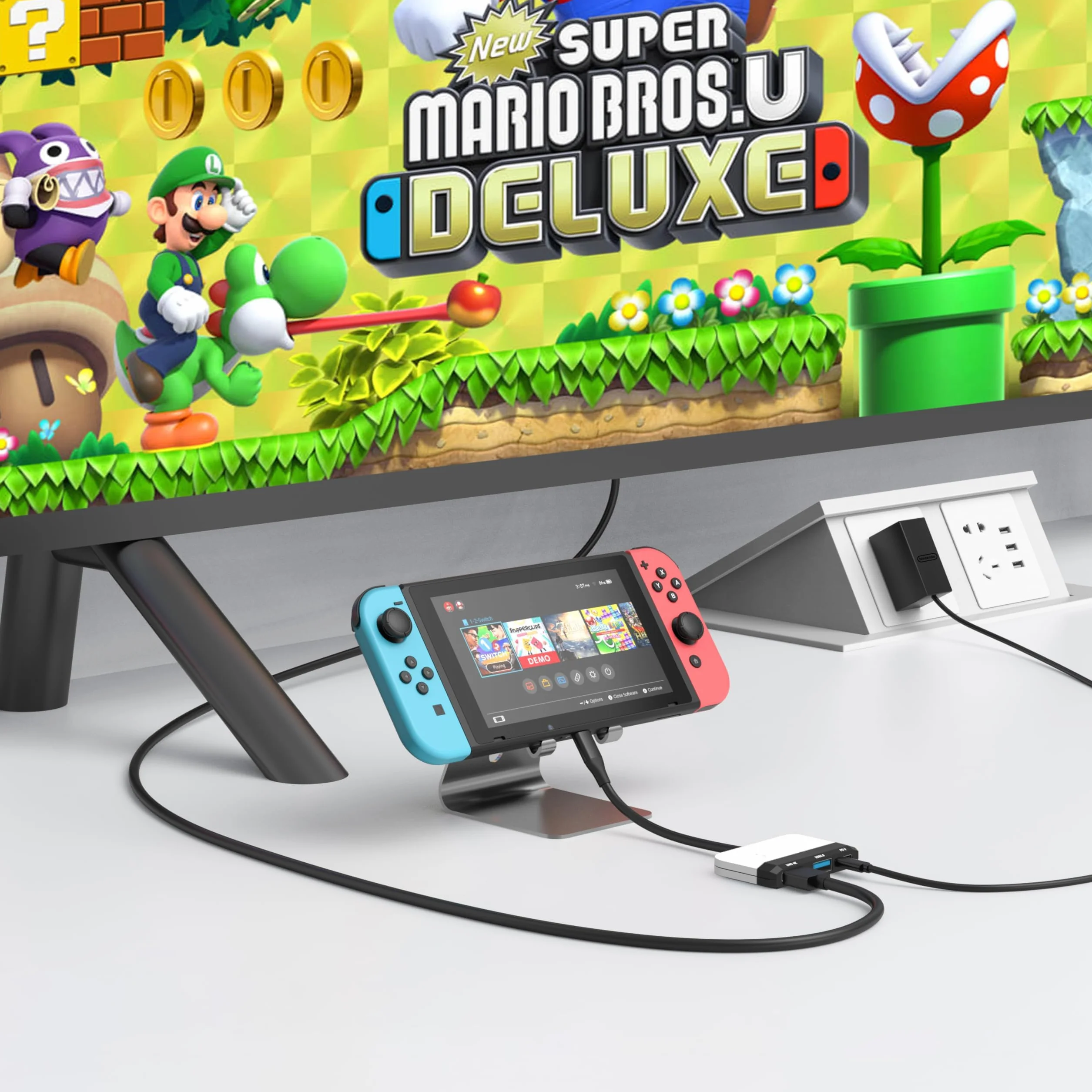 Przełącznik Dock do Nintendo Switch/OLED, 3 w 1 adapter TV, HDMI 4K, USB 3.0, ładowanie typu C 100 W PD, przenośna mini stacja dokująca, platformy Steam, laptopa