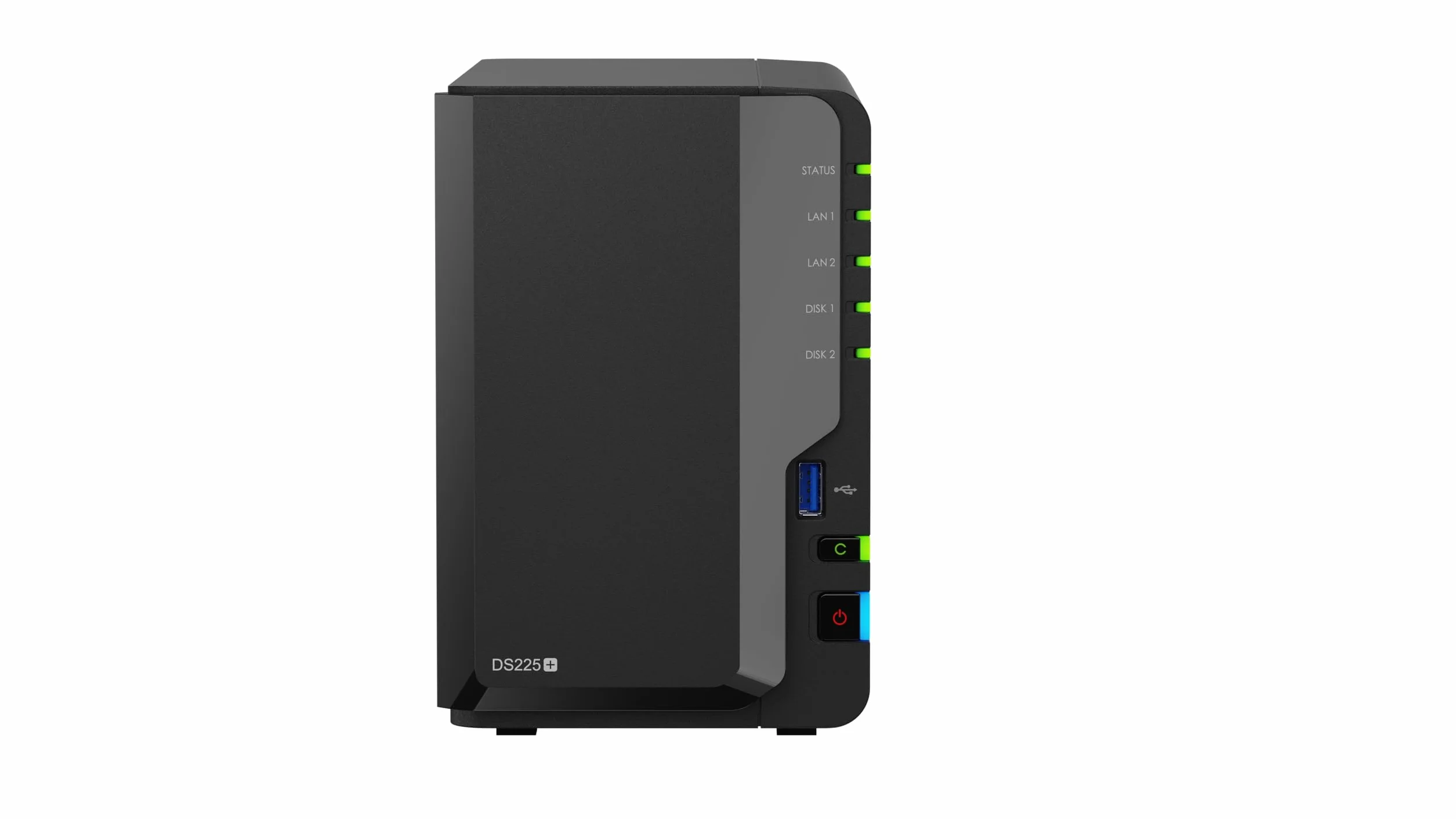 Synology DiskStation DS225+ 2-kieszeniowy 3,5" bezdyskowy procesor Intel Celeron, 2 GB pamięci RAM, 1 x 2,5 GbE, 1 x 1 GbE, 2 x USB 3.2