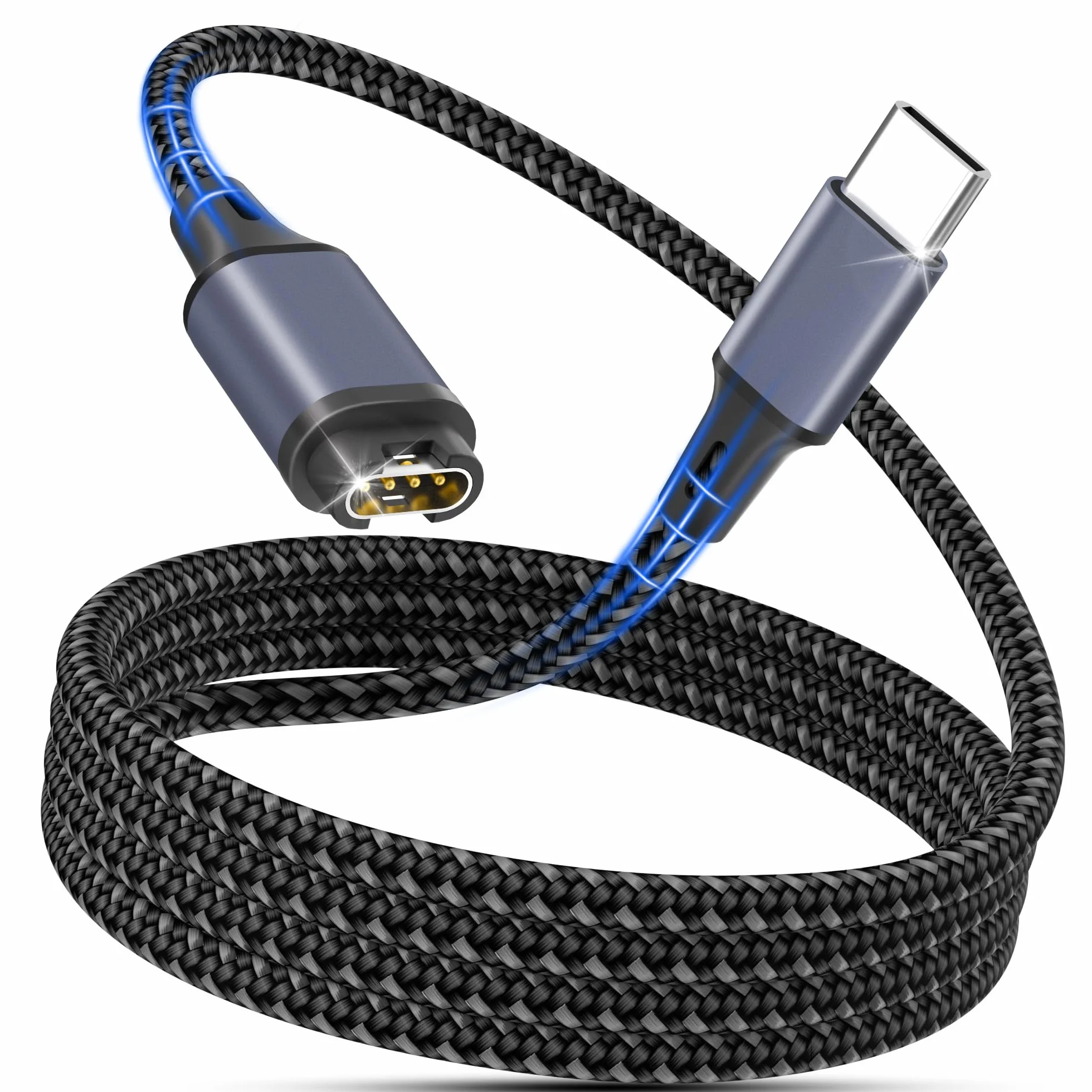 USB C kabel do ładowania dla zegarków Garmin, 1,2 m, Forerunner 945/955/965/265/55, Tactix, Vivoactive 4S/5, Venu 2S/3S/SQ, Epix Pro 2