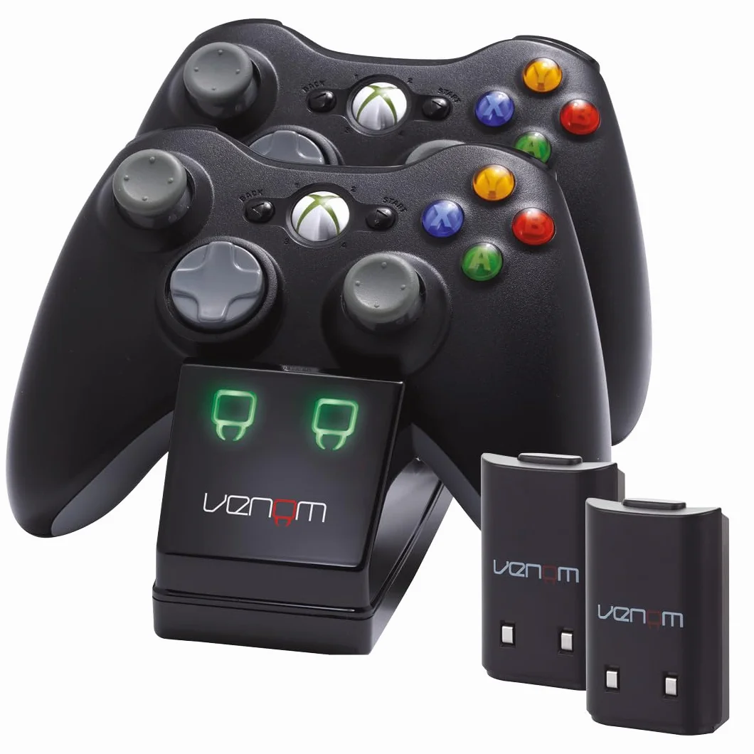 Venom Twin Docking Station do Xbox 360 - stacja ładująca do kontrolera Xbox 360 z 2 dodatkowymi akumulatorami – wersja niemiecka