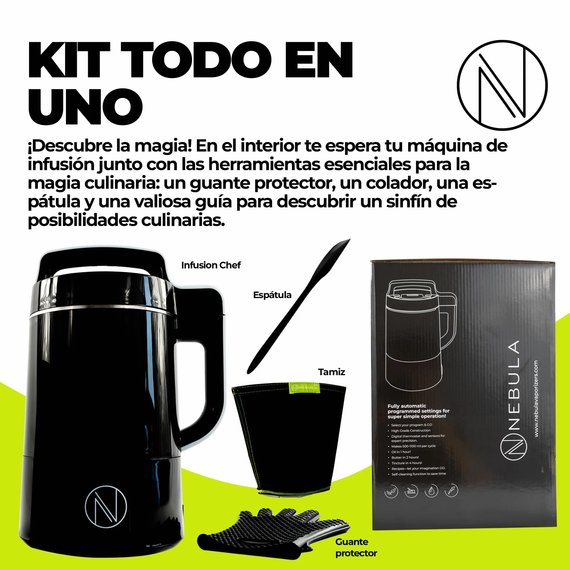 Nebula Infusion Chef Infuser Machine do masła ziołowego, oleju, nalewek czarny