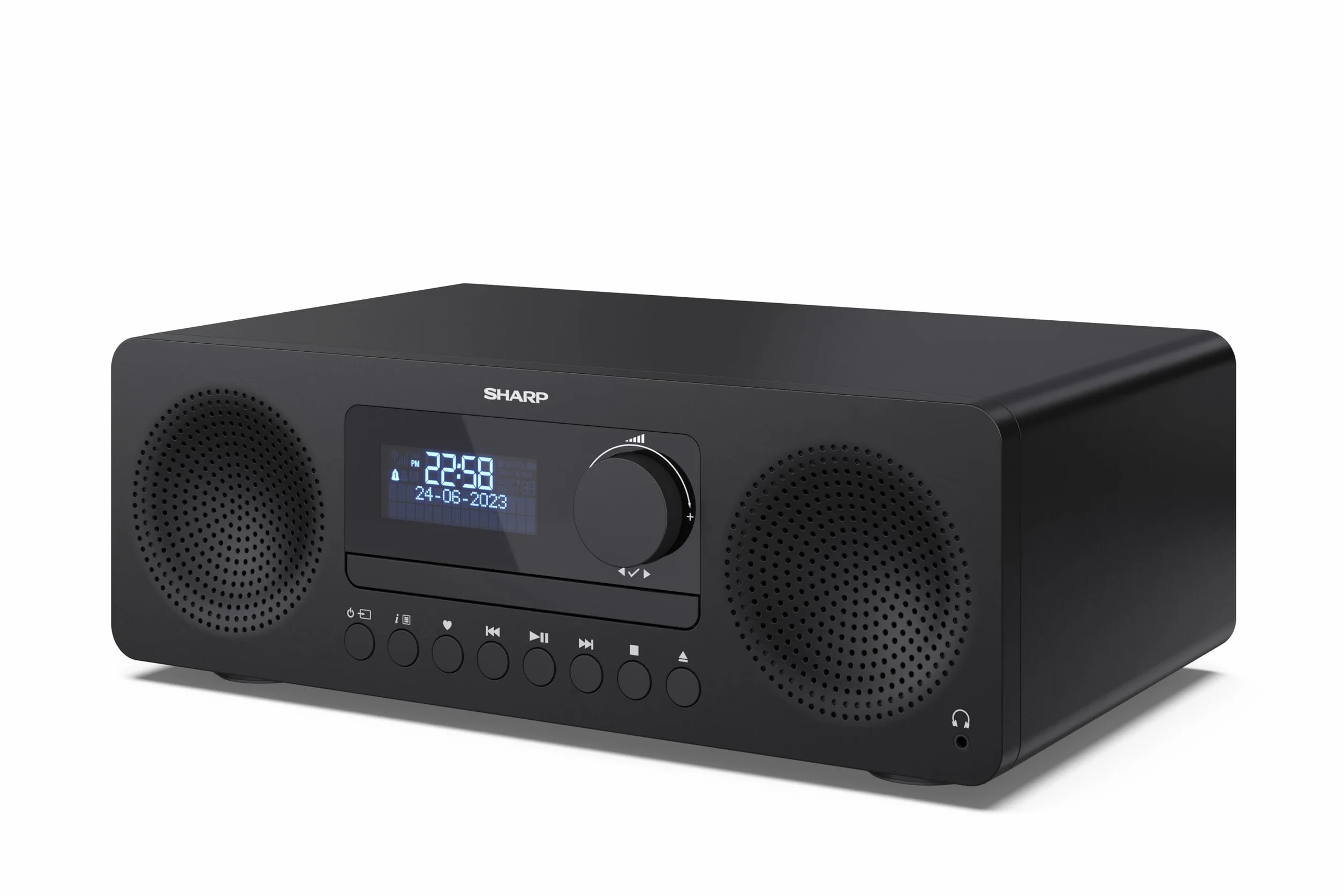 SHARP XL-B720D (BK) All-in-One system Hi-Fi (60 W), radio cyfrowe z DAB+ i tunerem FM, Bluetooth, czarny