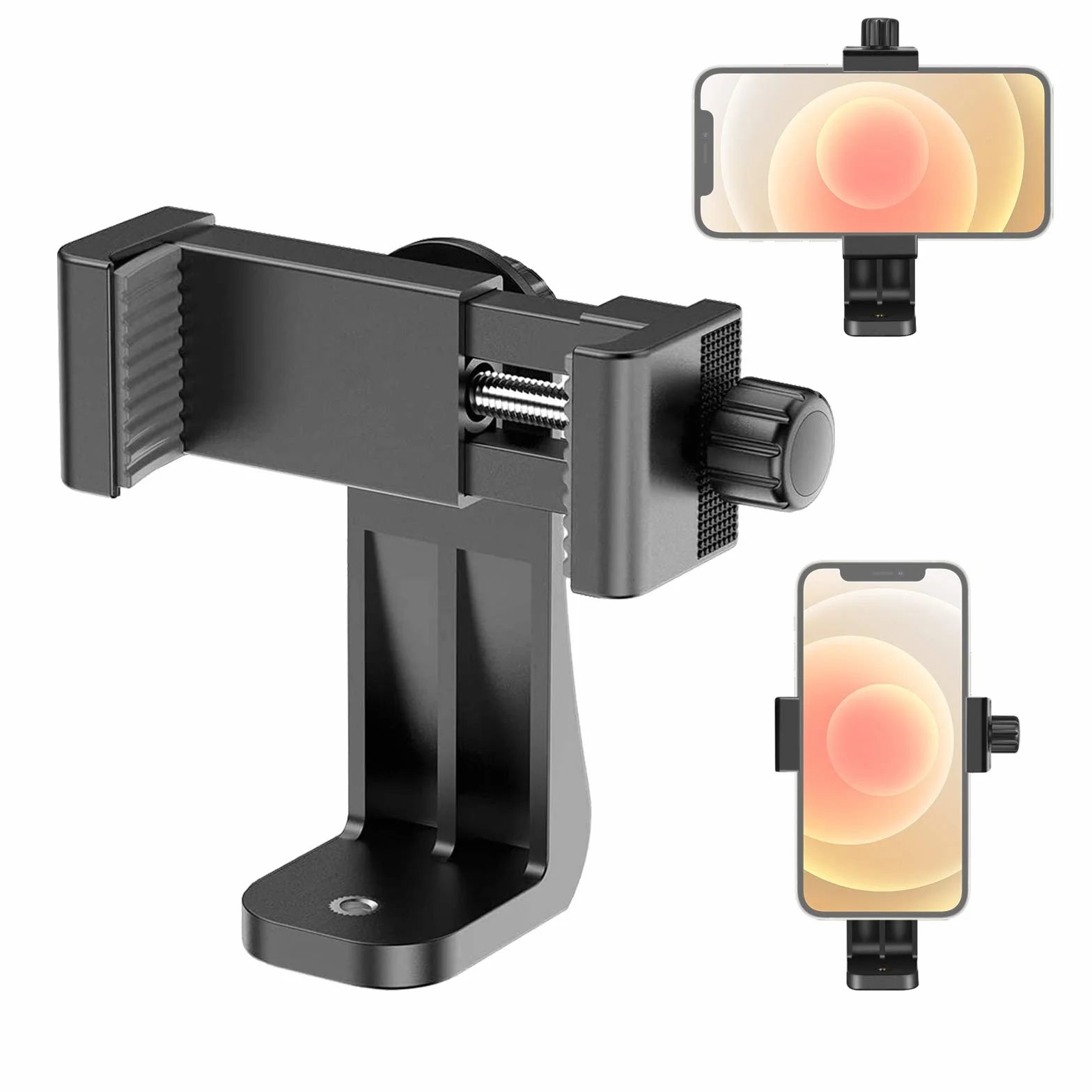 Lammcou Adapter do montażu na statywie dla smartfona, regulowany zacisk do telefonu na monopod kij do selfie 10.9-16.5 cm