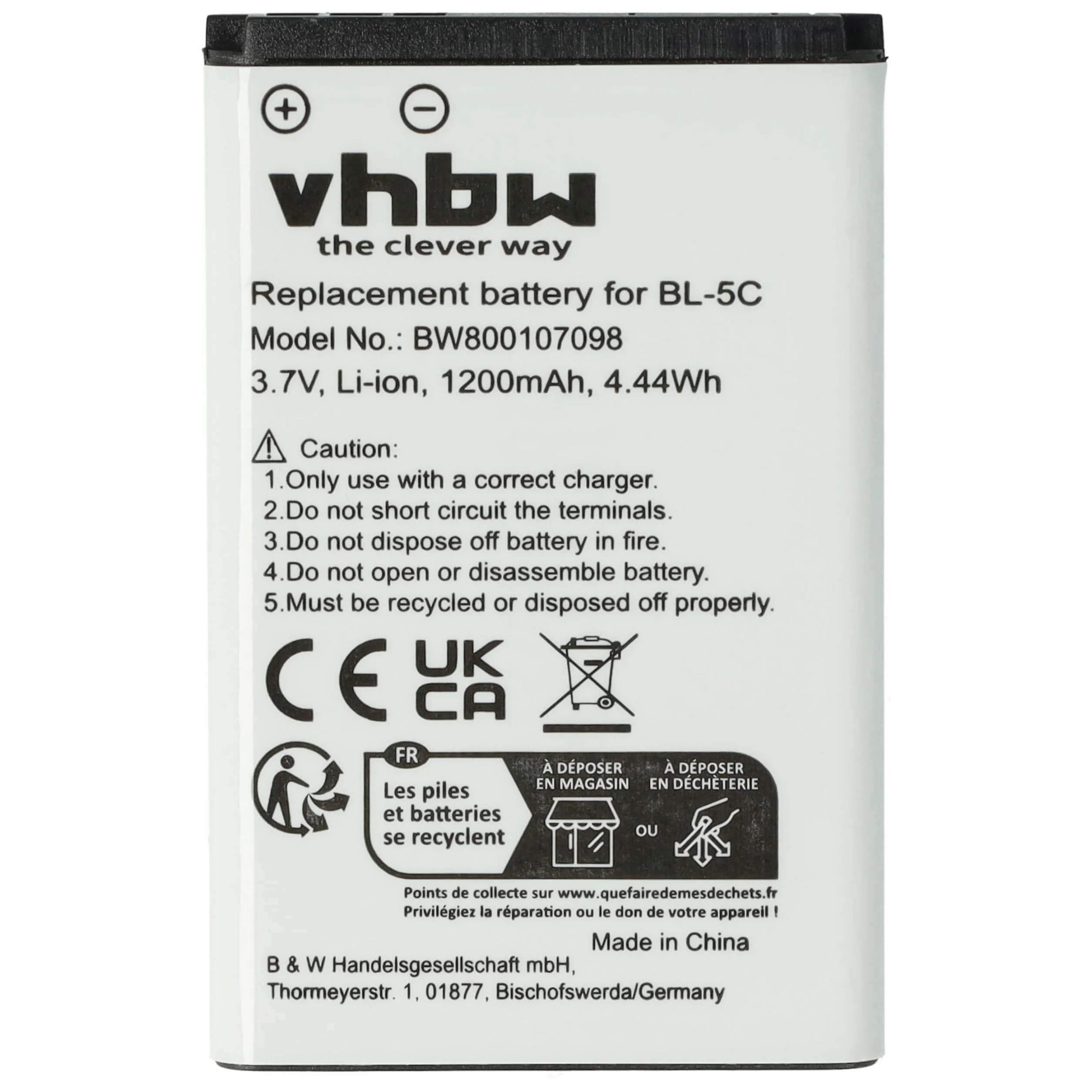 vhbw Bateria kompatybilna ze wzmacniaczami PowerTel M6300 Smartphone (1200mAh, 3,7V, Li-ION)