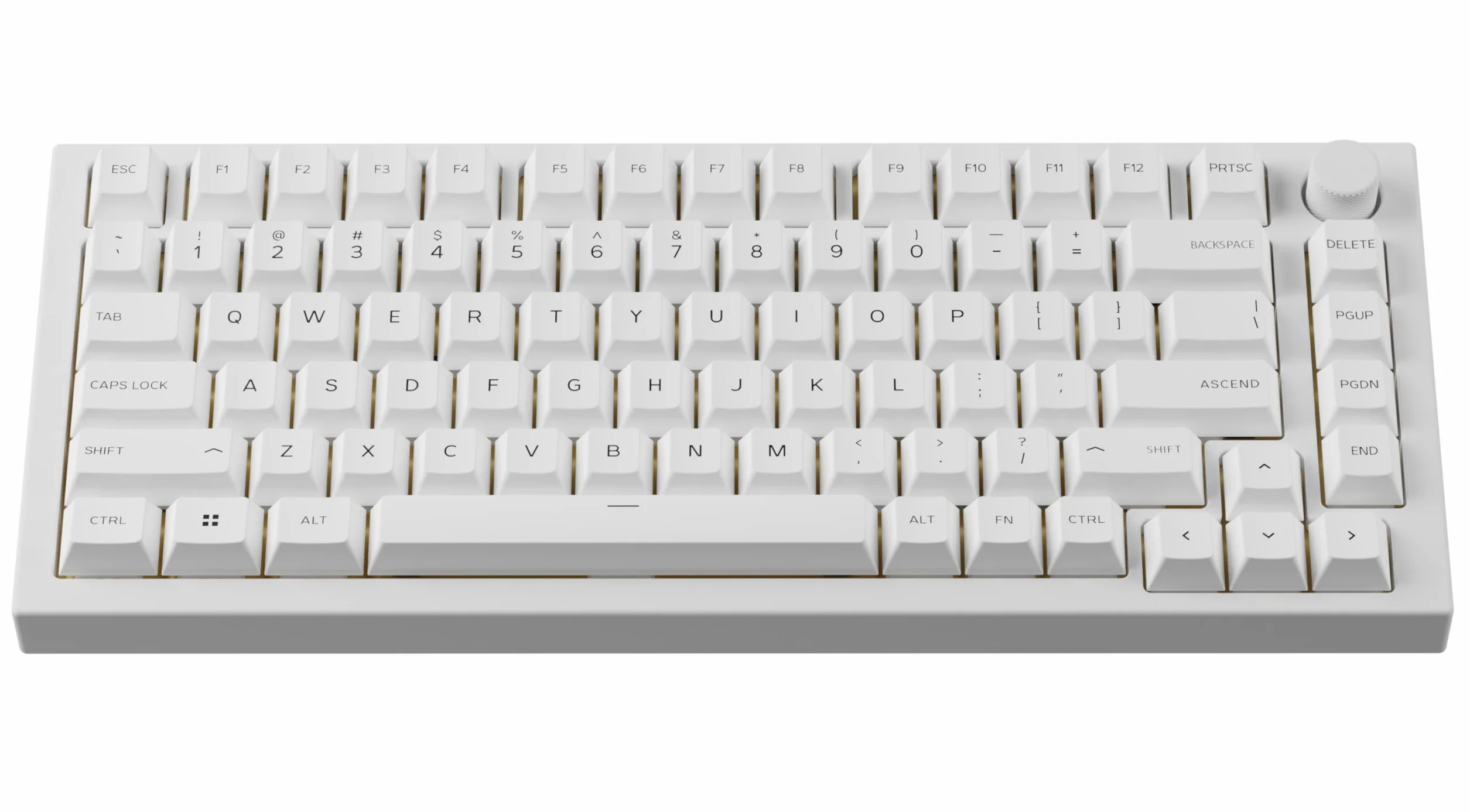 Glorious Gaming 115 klawiszy GPBT – Cherry, bardzo wytrzymały PBT, estetyka, doskonała dźwięk, oryginalny krój pisma, układ US - Arctic White