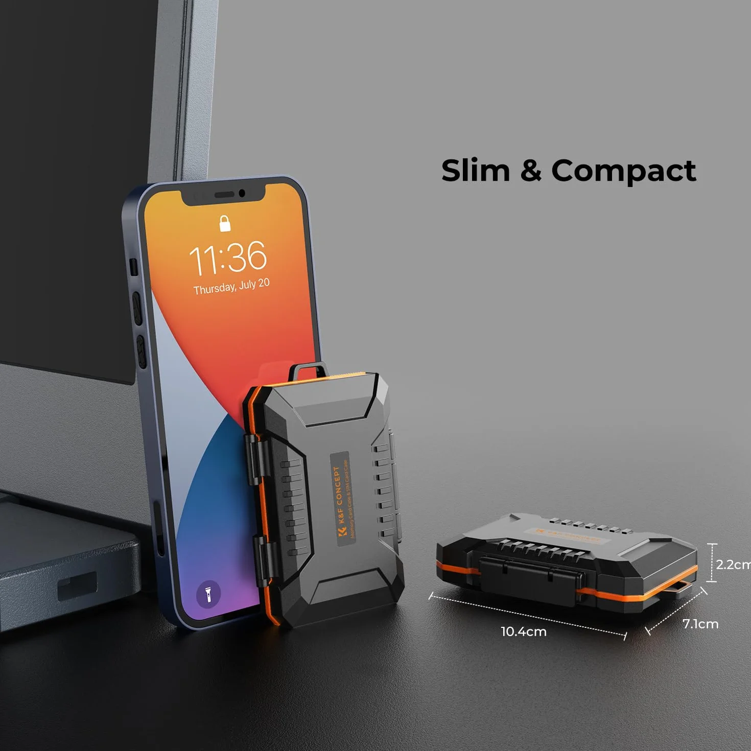 K&F CONCEPT Etui ochronne na karty pamięci z 29 przegródkami, wodoodpornym i odpornym na uderzenia, na 12 micro SD, 4 SD, 4 x CF/XQD, 2 nano SIM