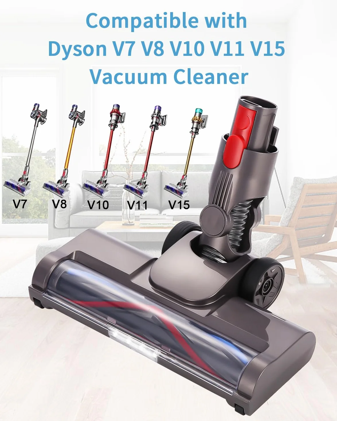 Szczotka SOBEAU Kompatybilna z Dyson V7 V8 V10 V11 V15 4-LED Dysza Podłogowa