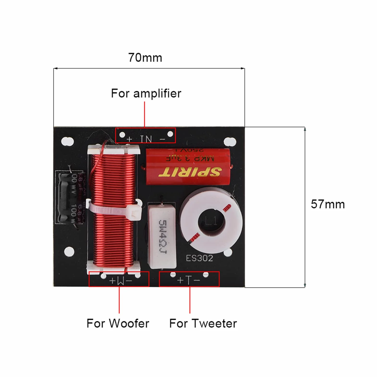 2-drogowa Głośnik Crossover Crosover Crossover Podział na Tweofer Tweeter 150W HiFi Filtr Dźwiękowy z Drutu