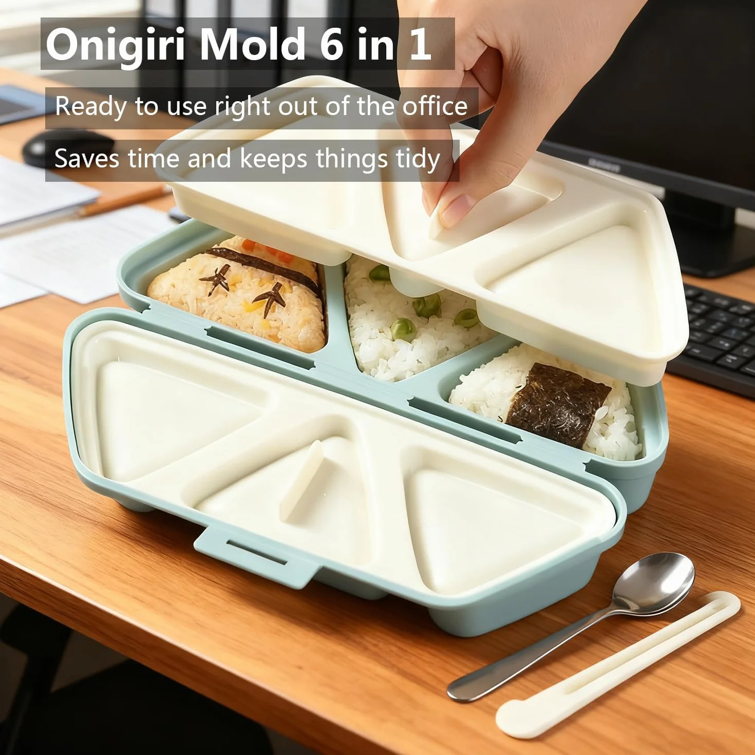 Forma do Onigiri 6 w 1, trójkątna do kulek ryżowych
