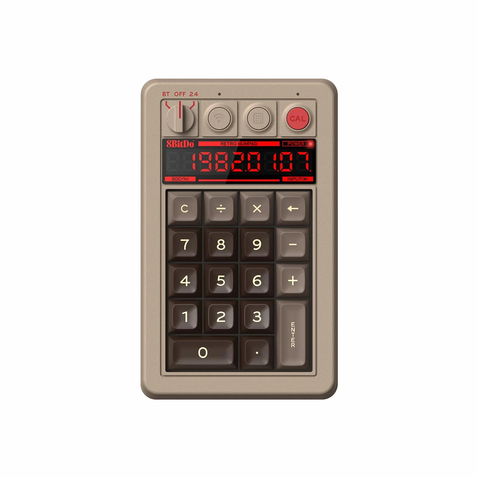 8BitDo Mechaniczna podkładka numeryczna retro 18, Bluetooth, 2,4G, przewodowa klawiatura numeryczna dla Windows i Android, edycja C64
