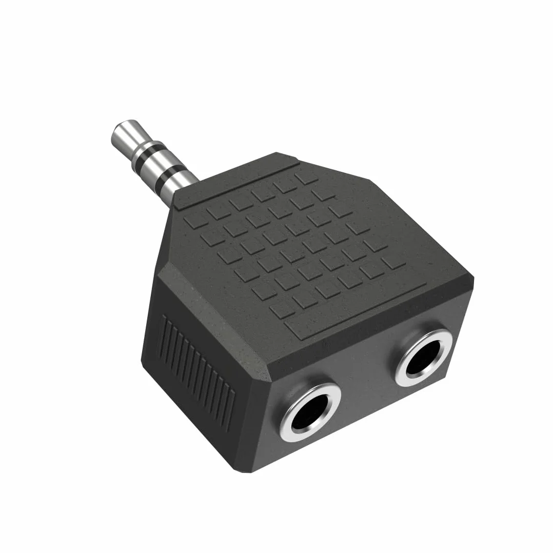 Hama rozgałęźnik mini jack 3,5 mm wtyk (audio, rozdzielacz słuchawek, aux, 2x 3,5mm gniazdo, adapter) czarny