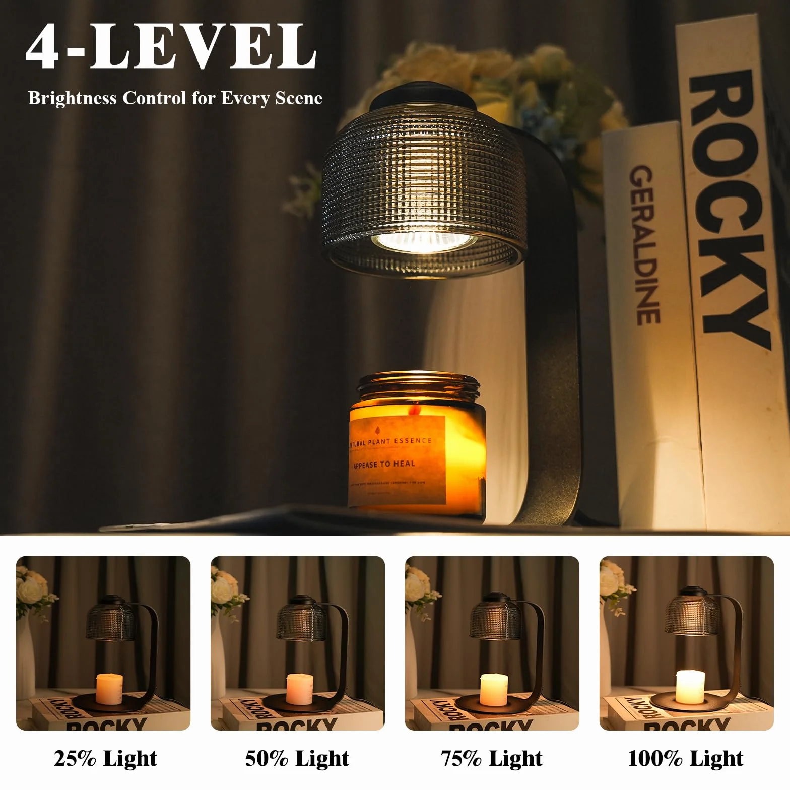 Świeca cieplejsza lampa czarna