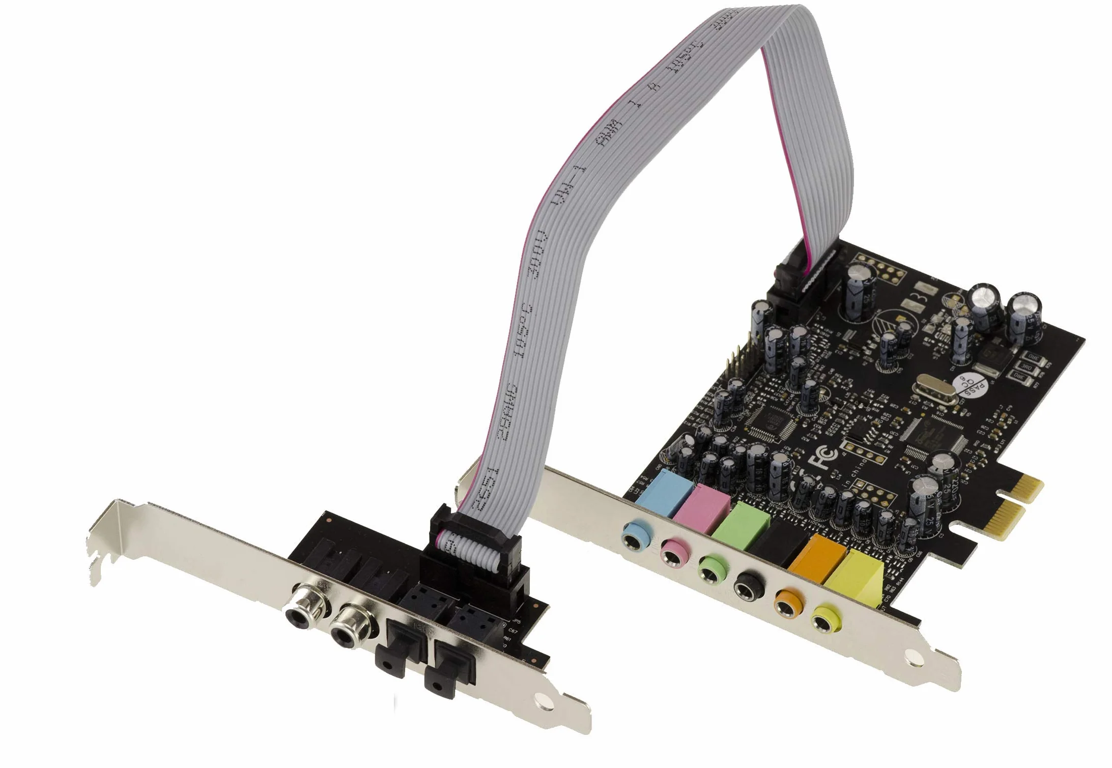 KALEA-INFORMATIQUE 7.1-kanałowa karta kontrolera dźwięku PCIe z chipsetami CMedia Oxygen CM8828 i CM9882A - cyfrowe wejścia i wyjścia SPDIF.