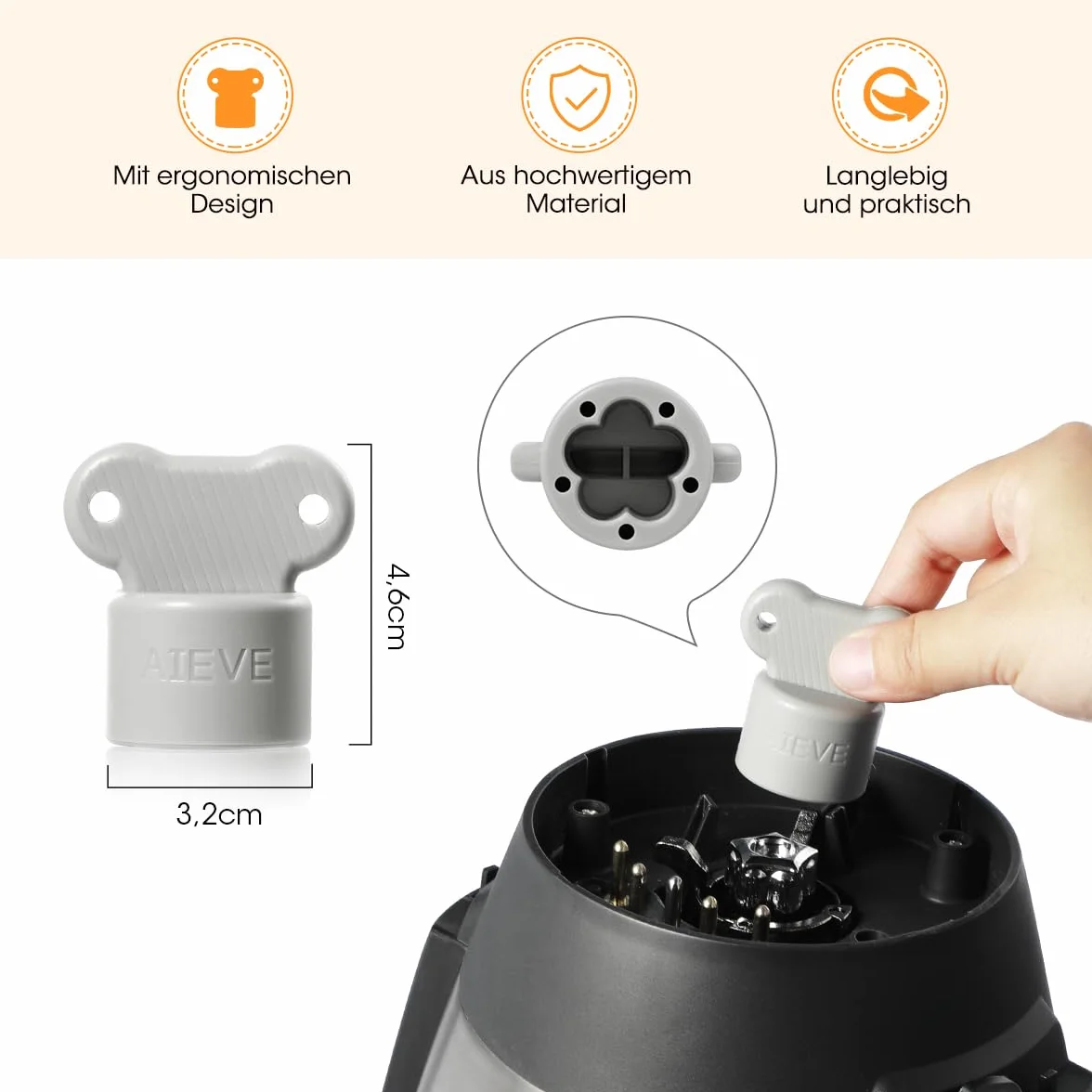 AIEVE Narzędzie do wyjmowania ciasta, kompatybilne z robotami kuchennymi Monsieur Cuisine Smart/Connect/Connect Trend – praktyczne akcesorium ułatwiające wyjmowanie ciasta