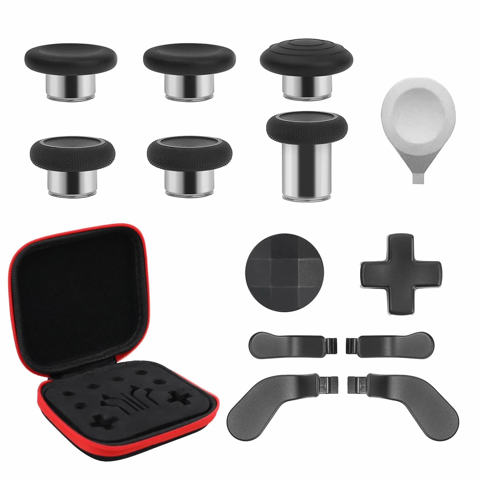 Metalowe pałeczki 13 w 1 do kontrolera Xbox Elite Series 2, akcesoria, zestaw wymiennych przycisków magnetycznych zawiera 6 metalowych joysticków, 4 wiosła, 2 podkładki D, 1 narzędzie do regulacji