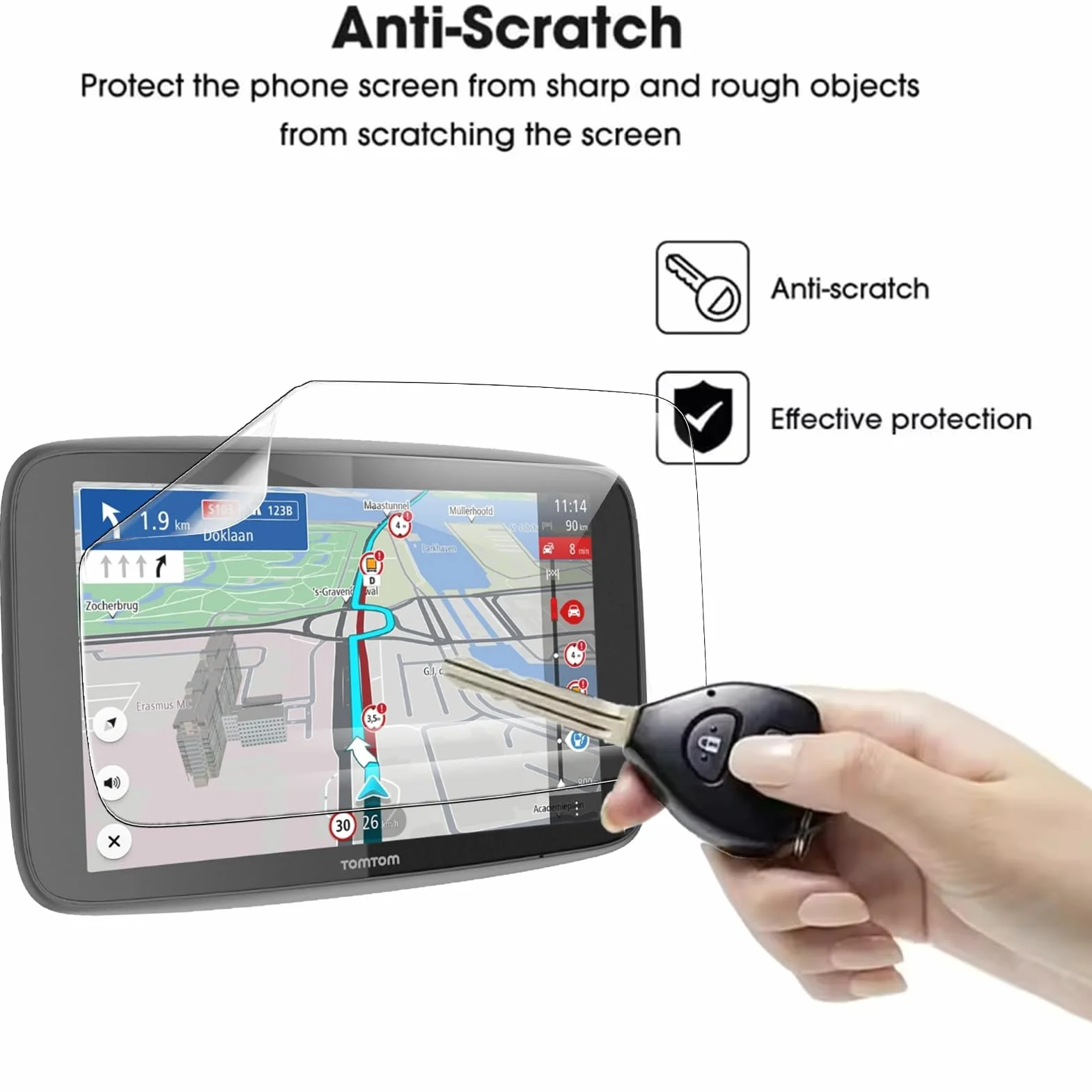 Ochraniacz ekranu do Tomtom GO Expert Plus 7 cali, [2 sztuki] Odporna na zarysowania elastyczna folia ochronna dla zwierząt domowych, bez pęcherzyków, HD ultracienka folia ochronna na ekran