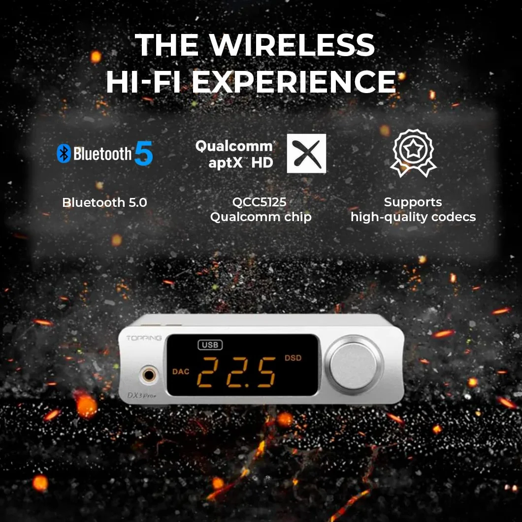 Topping DX3 Pro+ Wzmacniacz słuchawkowy Bluetooth (czarny)