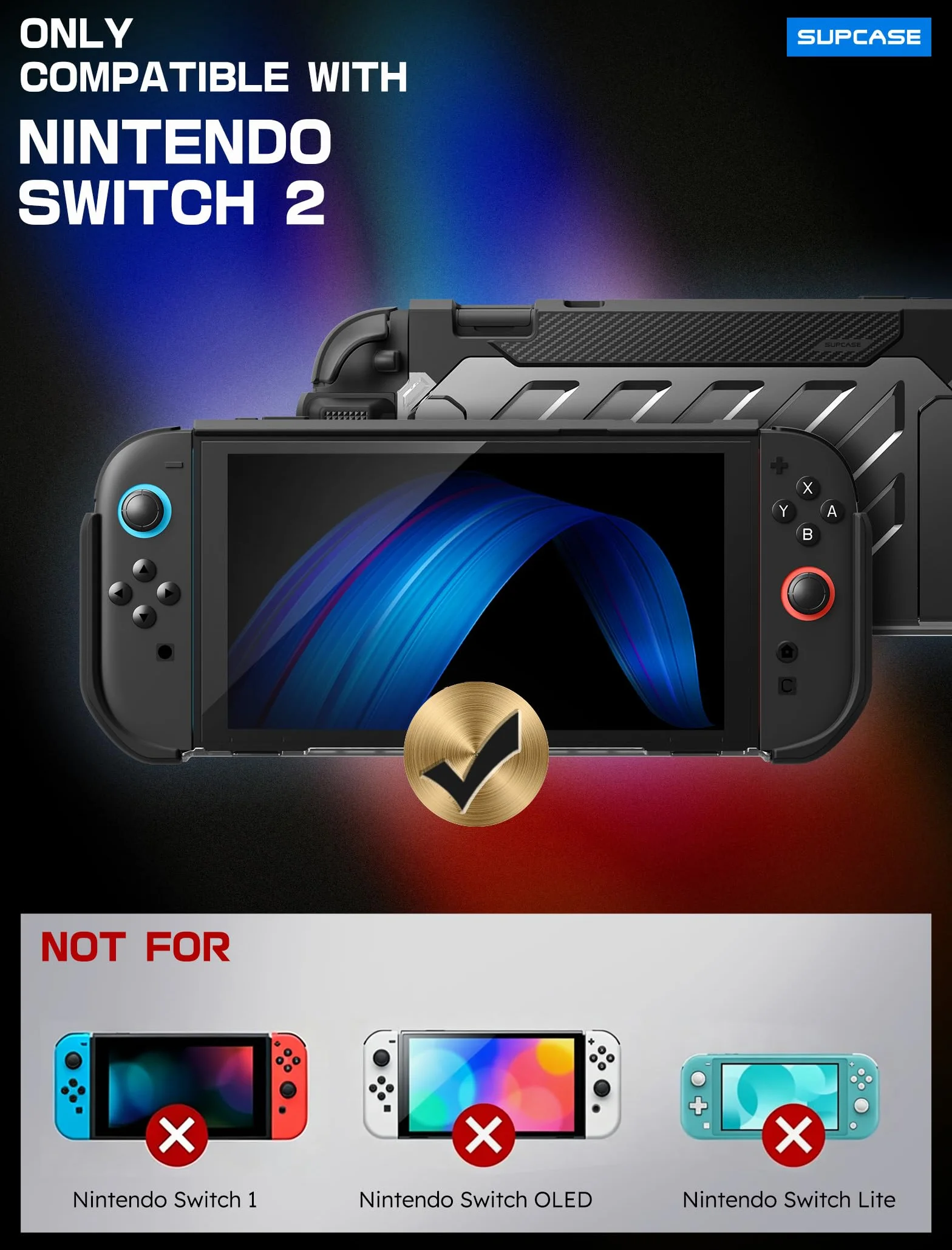 SUPCASE Etui Nintendo Switch 2 (2025) Unicorn Beetle Pro Magnetyczne Odporne na wstrząsy Czarne