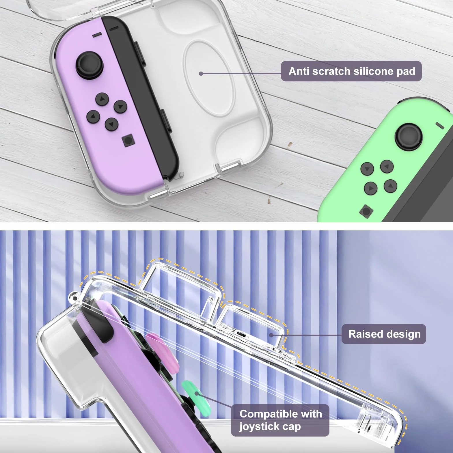 FINTIE Etui do przechowywania Joy-con przenośne pyłoszczelne pudełko ochronne kompatybilne z Nintendo Switch Joy-Con, Switch/OLED PC, przezroczysta obudowa z zamknięciem magnetycznym (przezroczysta)