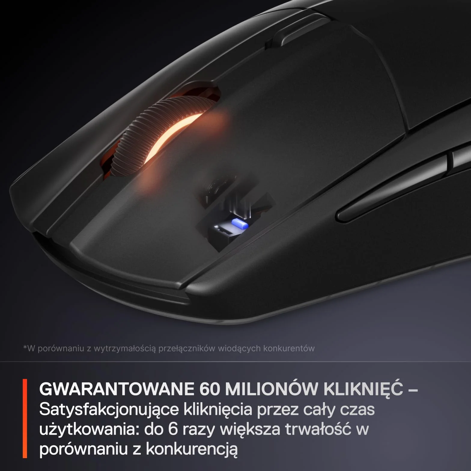 SteelSeries mysz do gier Rival 3 Wireless Gen 2 – 2,4 GHz i Bluetooth – Sensor optyczny TrueMove Air 18 000 DPI – Wytrzymała do 60 milionów kliknięć – Niska waga – Ślizgacze 100% PTFE - Czarna