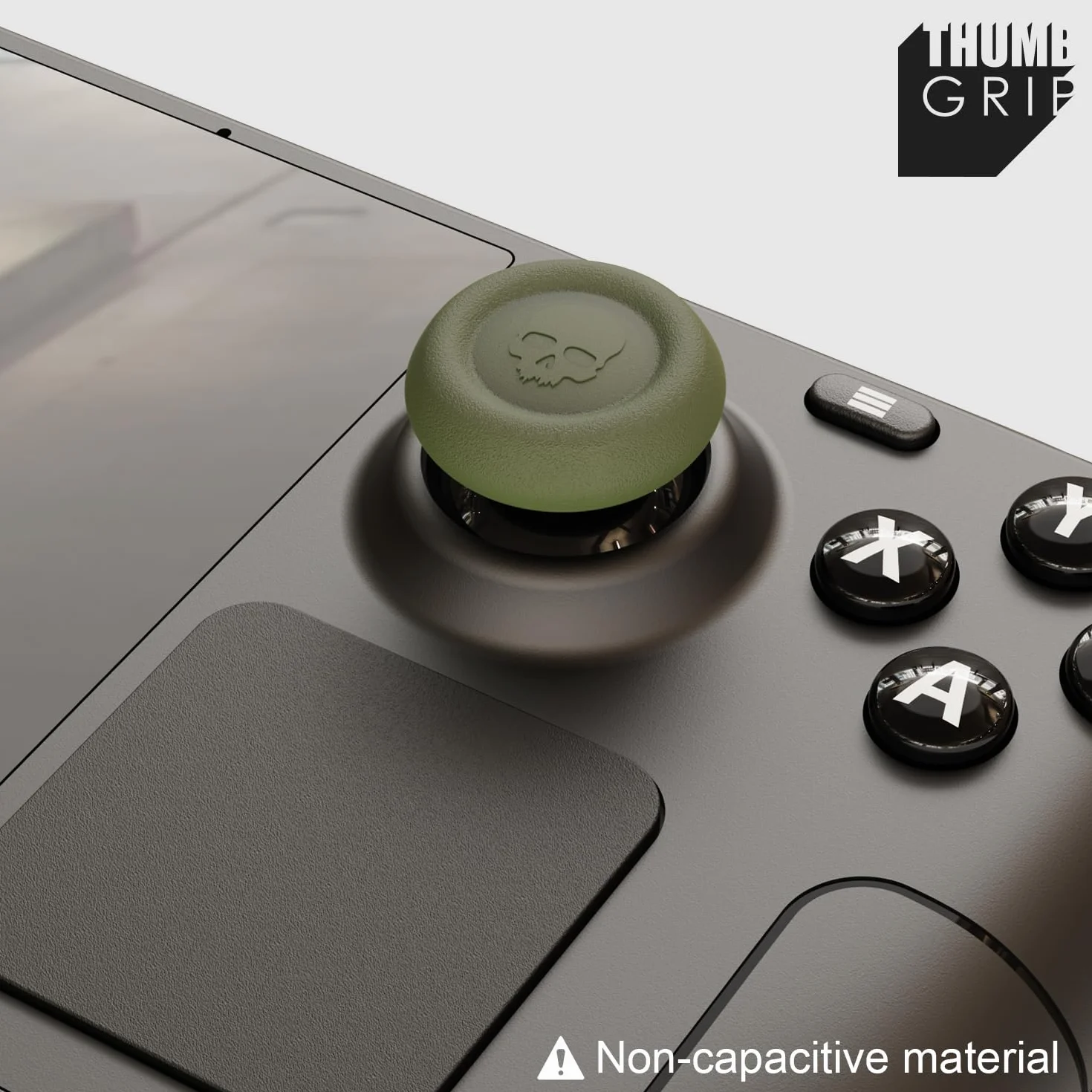 Skull & Co. Skin, CQC i FPS zestaw uchwytów na kciuk, analogowa nasadka do joysticka, do Steam Deck/Steam, OLED i ROG Ally/ROG Ally X, zielony OD Green, 3 pary (6 szt.)