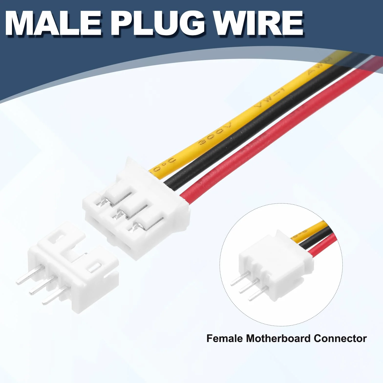 QUARKZMAN 10 sztuk PH 2,0 mm 3-pinowe złącze męskie z pojedynczą głowicą z kablem 26 AWG 150 mm E żeńskie złącze płyty głównej do głośników, paski LED