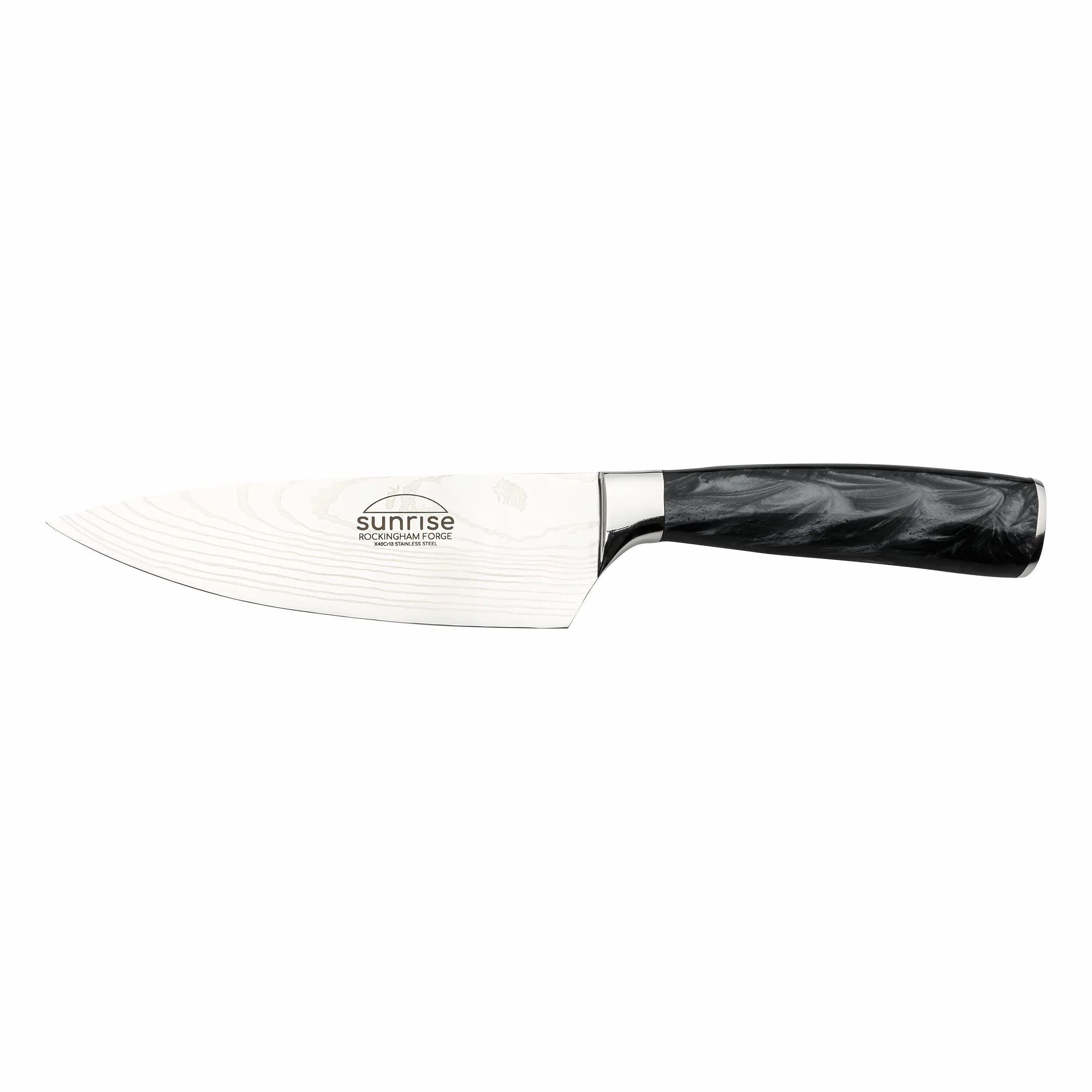 Nóż szefa kuchni Rockingham Forge Sunrise Collection 6", stal nierdzewna z uchwytami z żywicy, Jet Black
