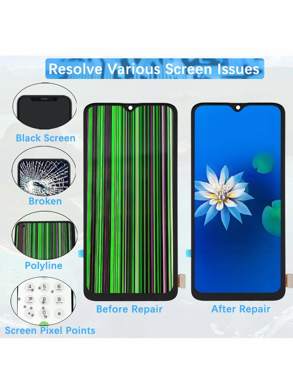 H&LYCYJ Wyświetlacz do Oneplus 6T TFT A6010 A6013 LCD ekran zastępczy zestaw (bez odcisków palców)