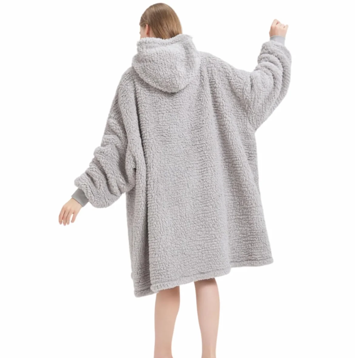 Koc do noszenia Sherpa bluza oversize dla dorosłych