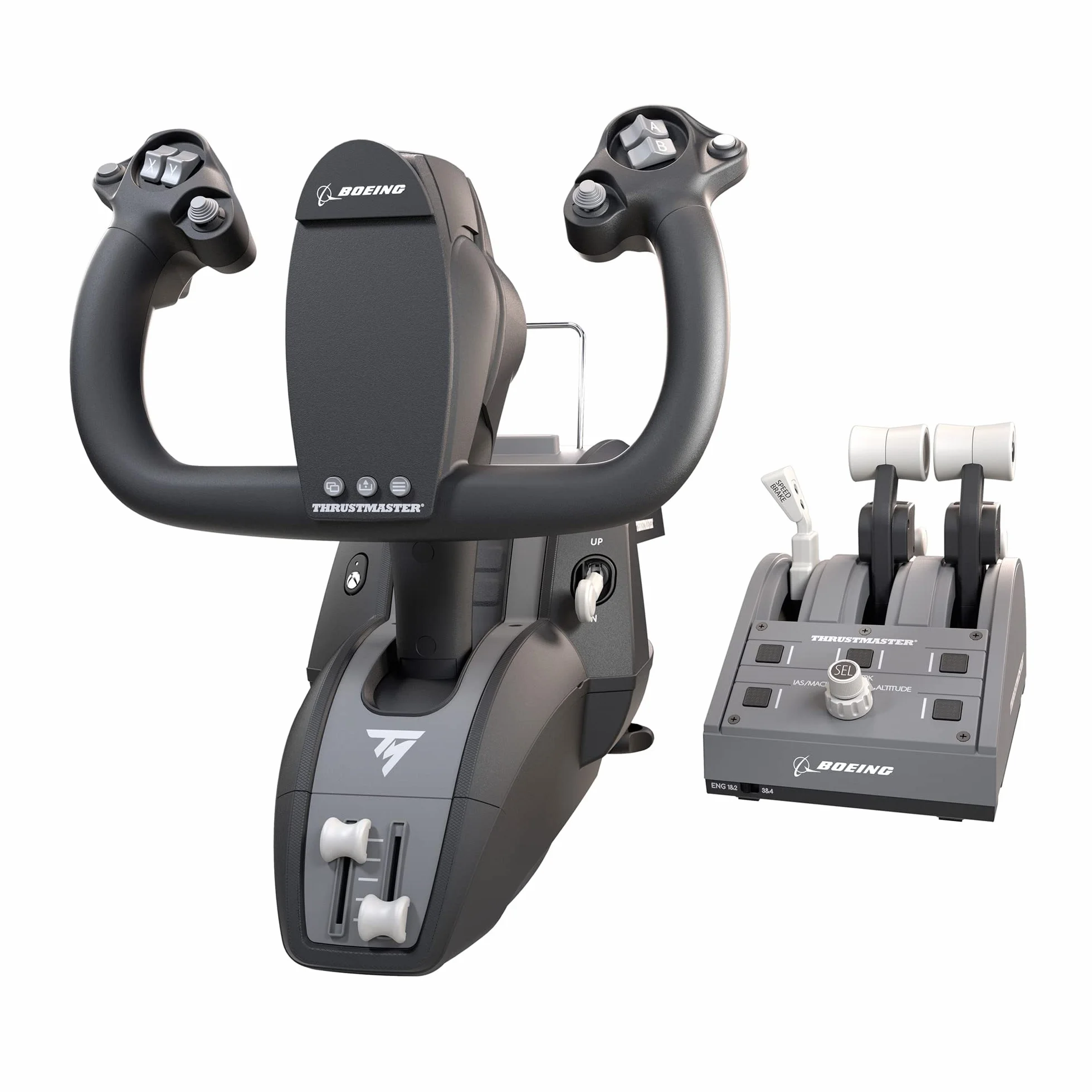 Thrustmaster TCA Yoke Pack Boeing Edition, Zestaw Wolantu i Panelu Przepustnicy, Metalowa Rama, Autopilot, Xbox i PC