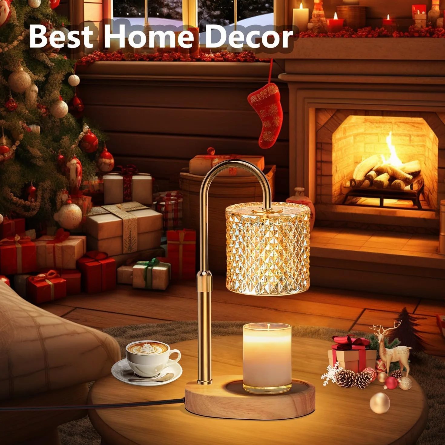 seenlast Podgrzewacz do świec Lampa, Candle Warmer Lamp z timerem i ściemniaczem, Vintage Podgrzewacz do świec Elektryczny Candle Warmer do świec zapachowych w szkle, Dom, Sypialnia, Dekoracja