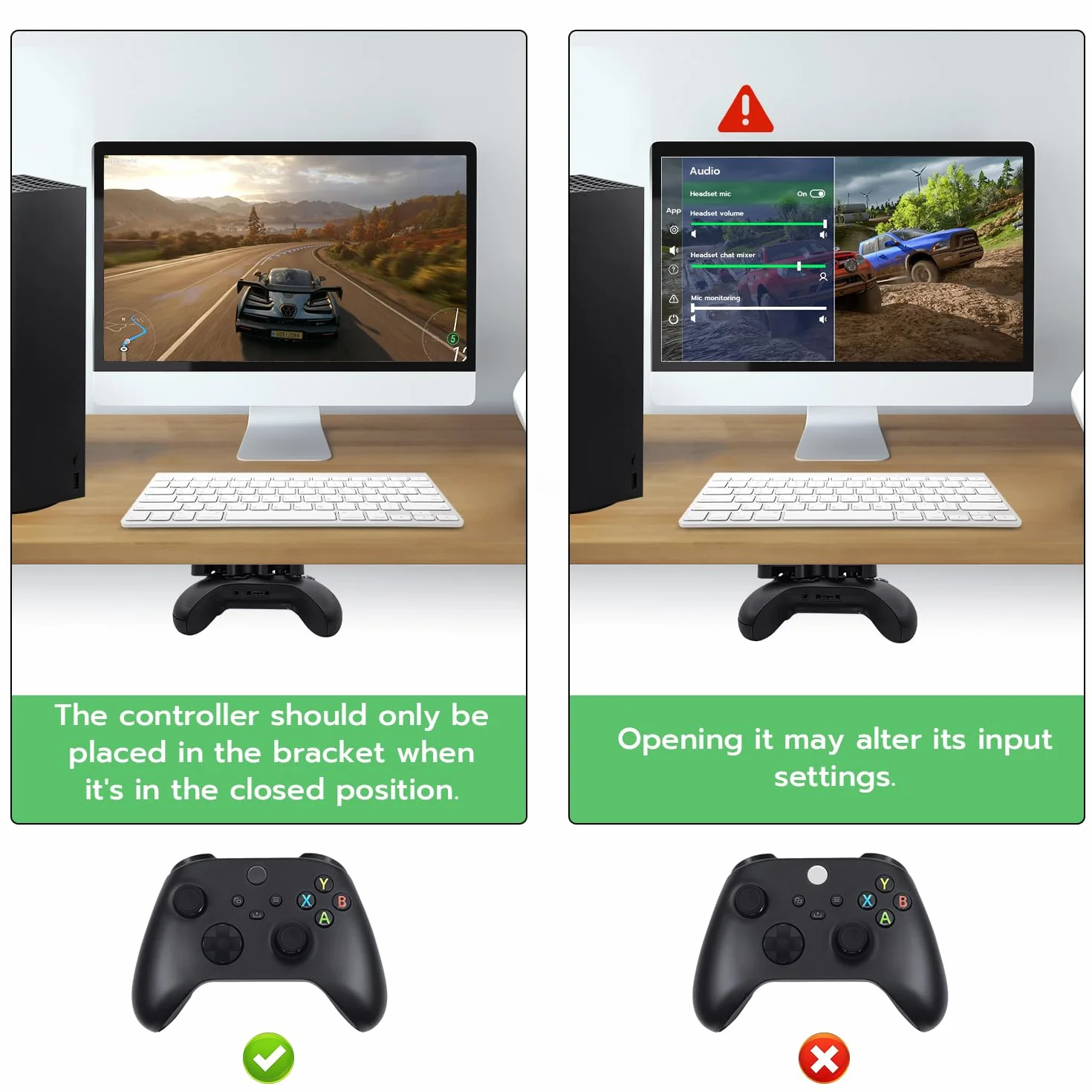 Uchwyt kontrolera Xbox pod biurkiem do konsoli Xbox ONE/Series X i Series S, Xbox 360, uchwyt na kontroler do gier i stojak do przechowywania z taśmą samoprzylepną