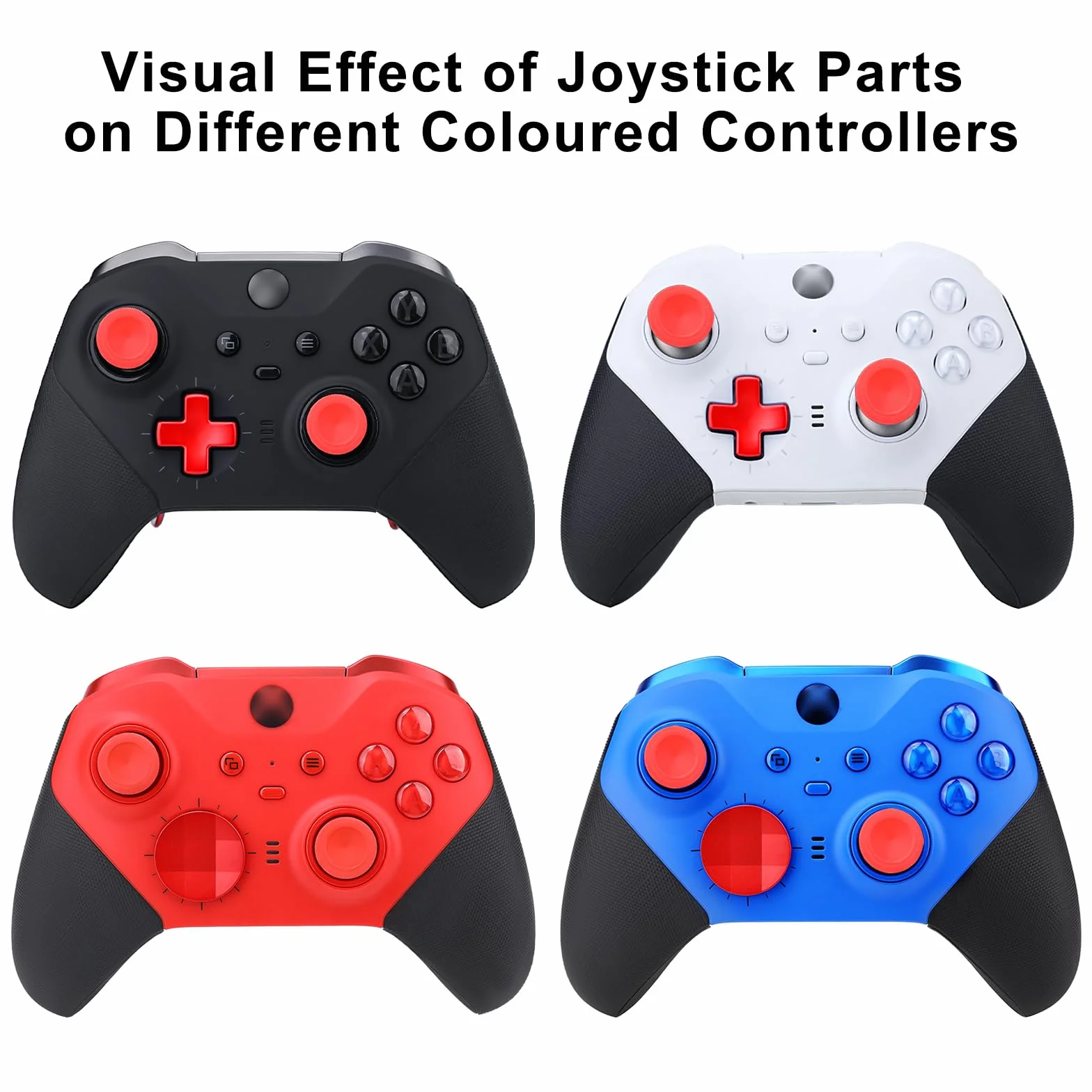 Magnetyczne metalowe joysticki zapasowe do kontrolera Xbox One Elite Series 2, zestaw kompatybilny z Xbox Elite Wireless Controller Series 2 Core (czerwone)