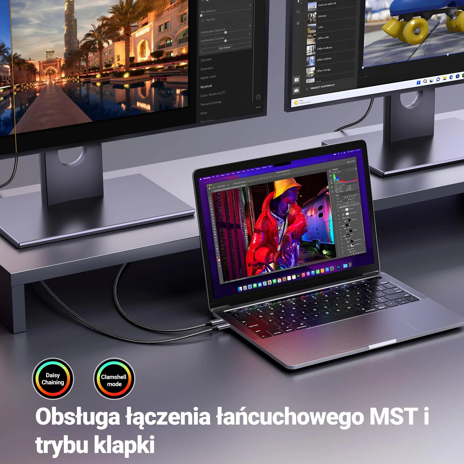 UGREEN Kabel USB C do DisplayPort 1.4 8K 60 Hz 30 Hz 4K 240 Hz 144 Hz HDR VRR Thunderbolt 4 3 DP1.4 Kabel kompatybilny z iPhone 15 MacBook Pro Air M1 M2 iPad Pro Air 5 Surface Pro 8 Galaxy S23 (1M)
