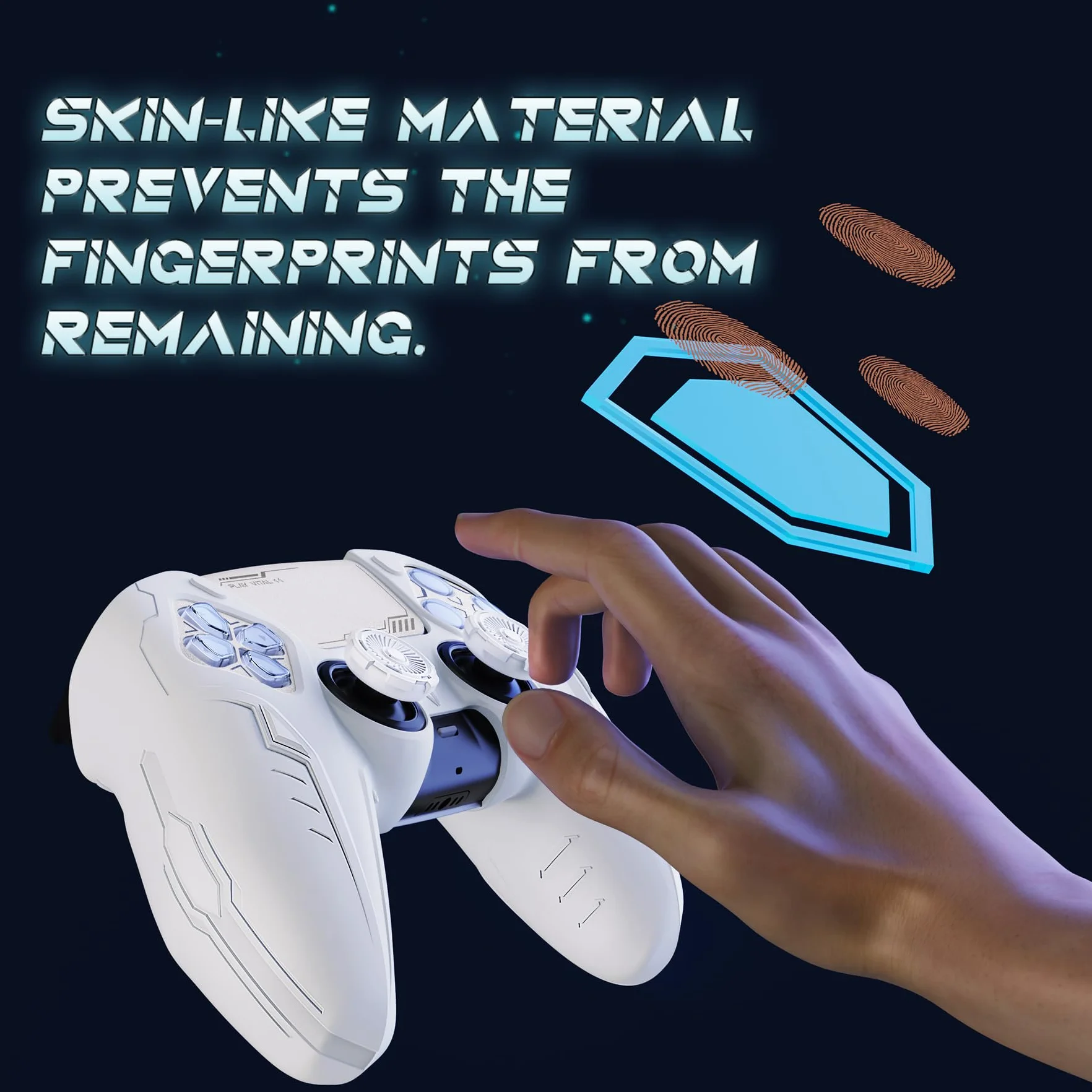 PlayVital Silikonowa Etui do ps5 Kontroler,Protective Case Silikonowa Osłona do ps5 Pokrowiec Skóry Ochronny Nakładka kompatybilna z ps5 Stacją Dokującą-Biały(CyberMech Edycja)