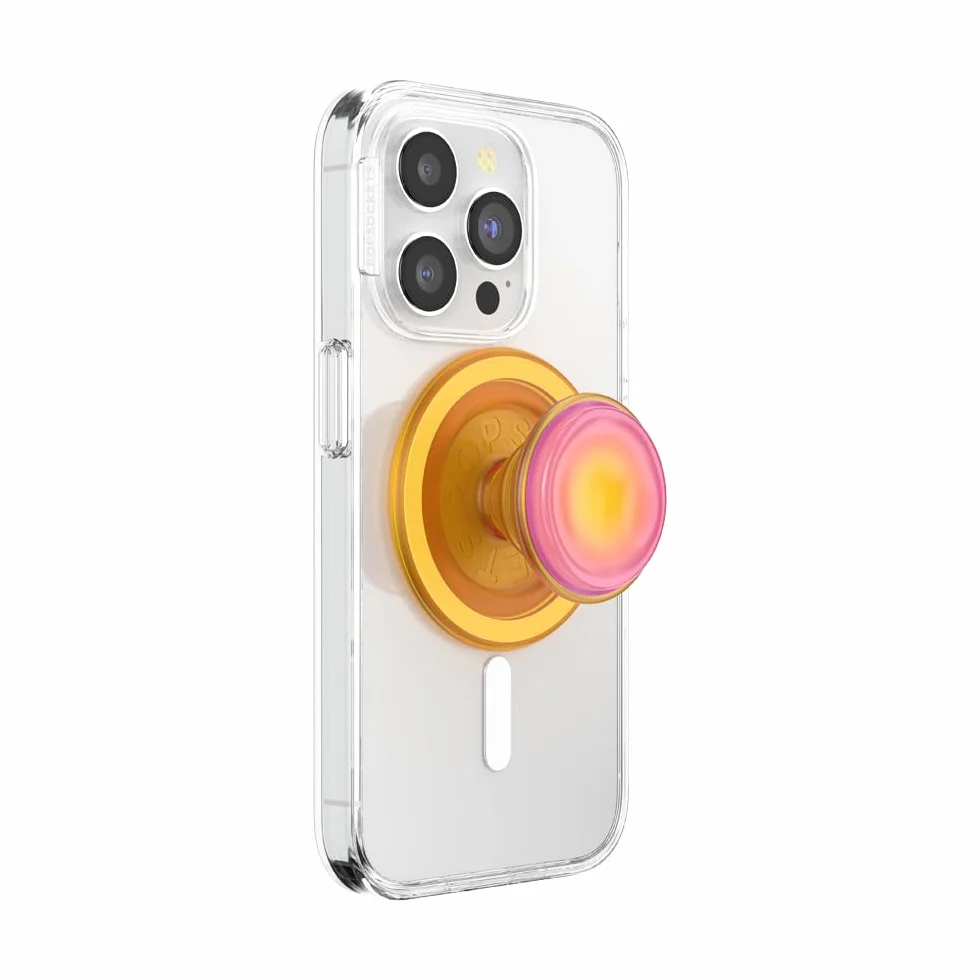 PopSockets: PopGrip Round dla MagSafe - Pierścień Adaptera do MagSafe w Zestawie - Rozkładany uchwyt i stojak do telefonów z wymiennymi krążkami PopTop - Jelly Sunni