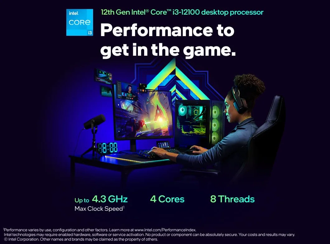 CPU Intel Core i3-12100 / LGA1700 / Box 4 Cores / 8 Threads / 12M Cache