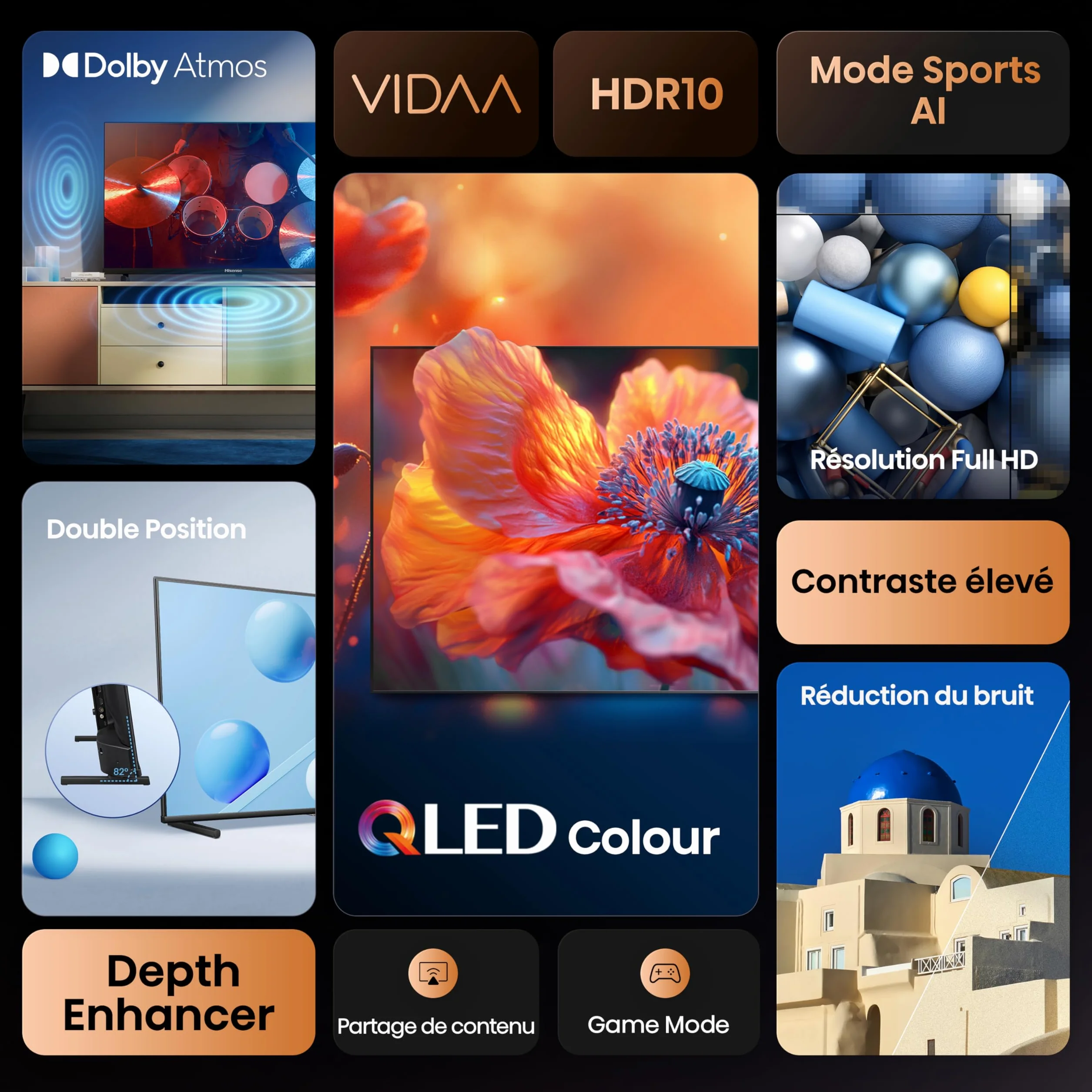 Hisense 32A5Q Smart TV QLED 32" (80 cm) Full HD | Dolby Atmos | VIDAA U9 | Tryb gry | bez krawędzi